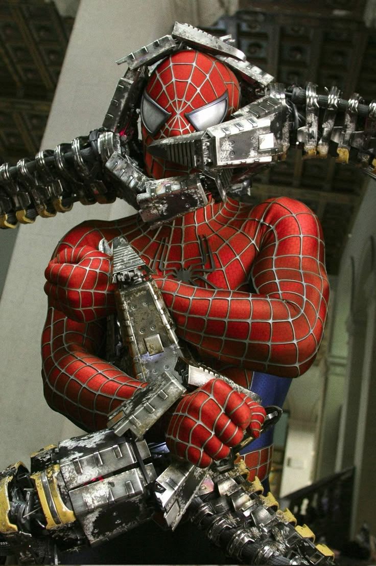 736x1107 Spider Man 2 (2004), Dir. Sam Raimi #spiderman #spiderman2 #samraimi #tobeymaguire #kirstendunst #movie. Doctor Octavius
