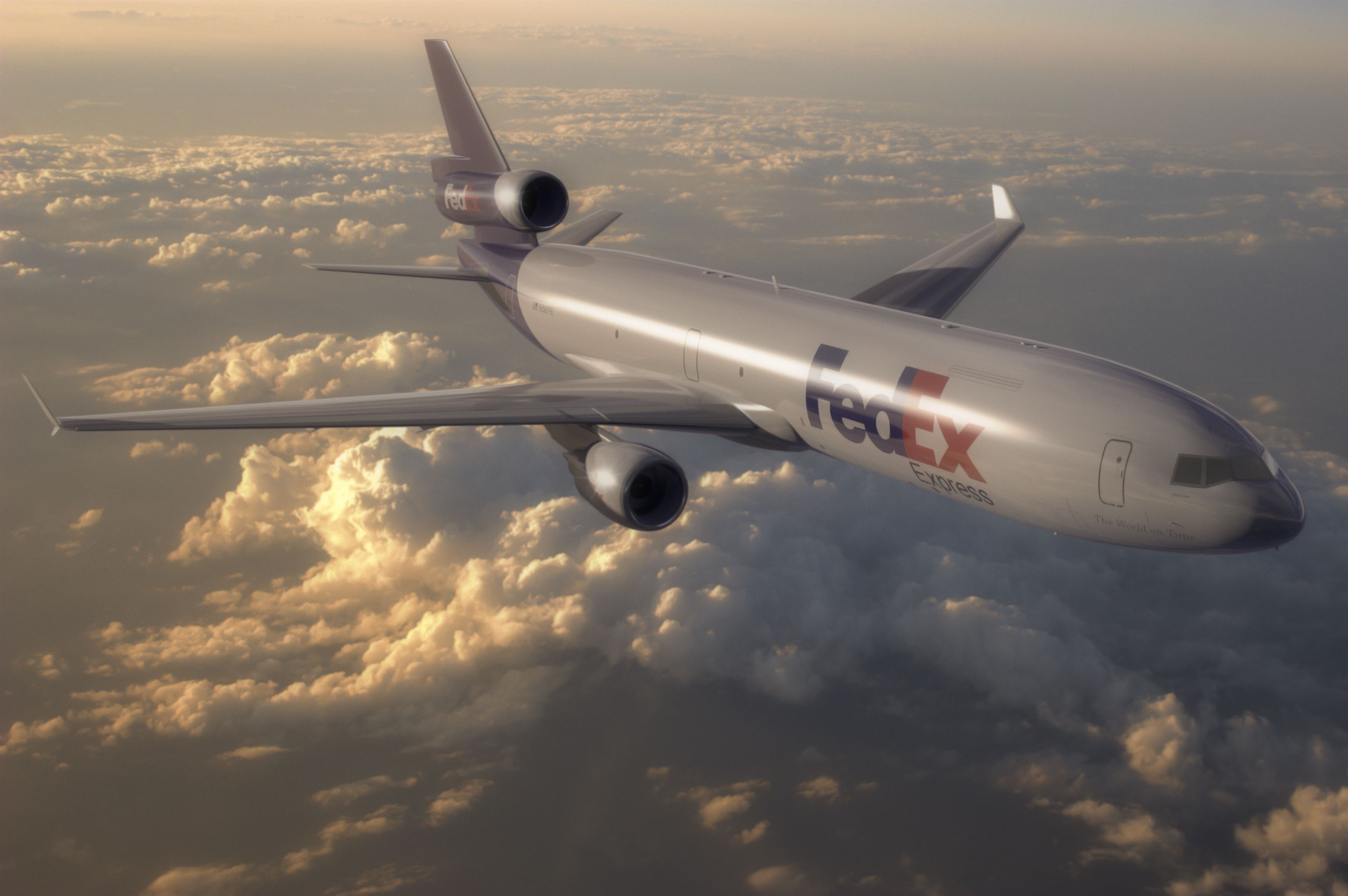 3500x2329 Wallpaper Clouds, Flight, Art, The Plane, Liner, In The Sky, MD 11 For Mobile And Desktop, Section авиация, Resolution 3500x2329
