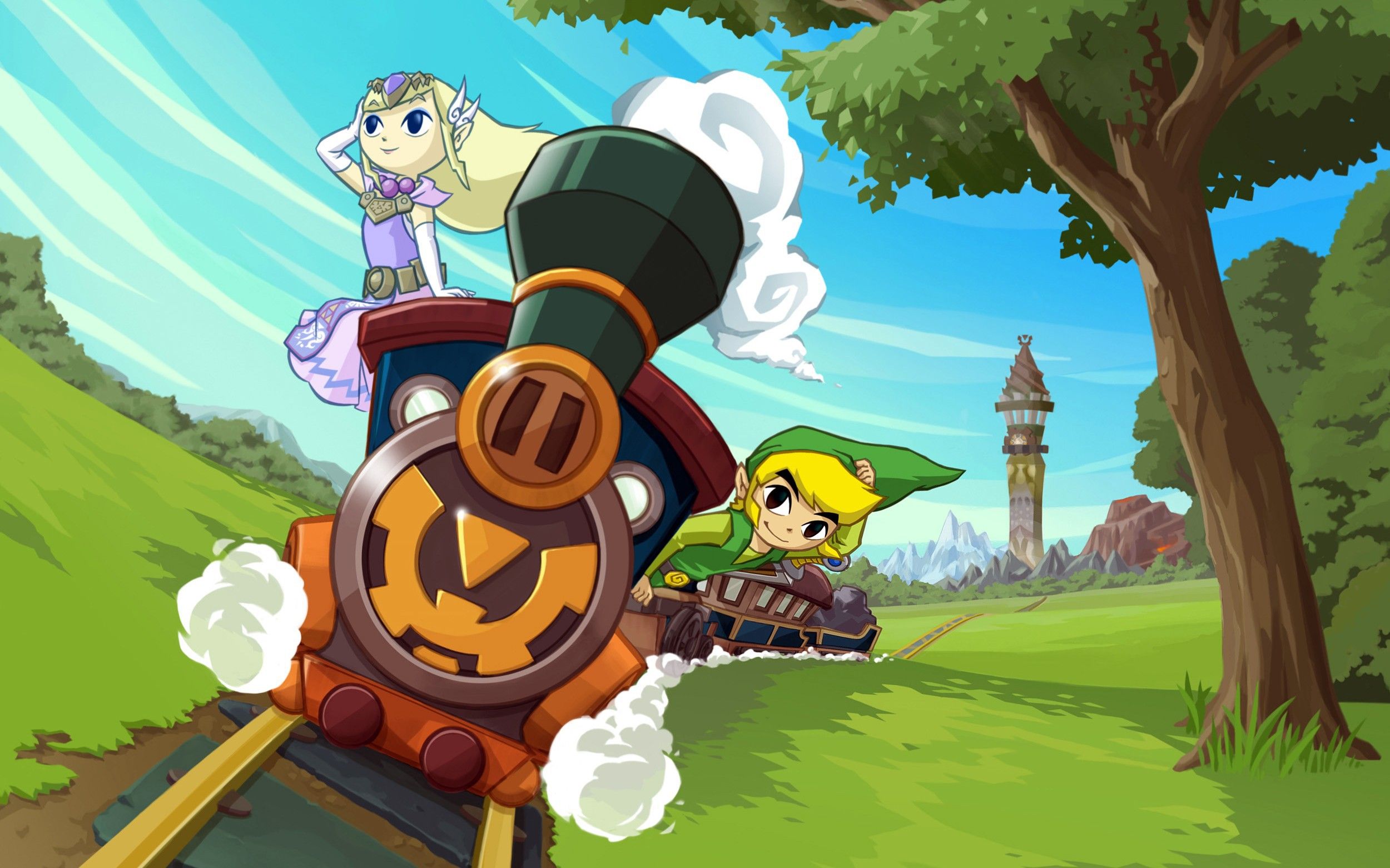 2500x1562 Train in the game The Legend of Zelda The Minish Cap Desktop wallpaper 1600x1200