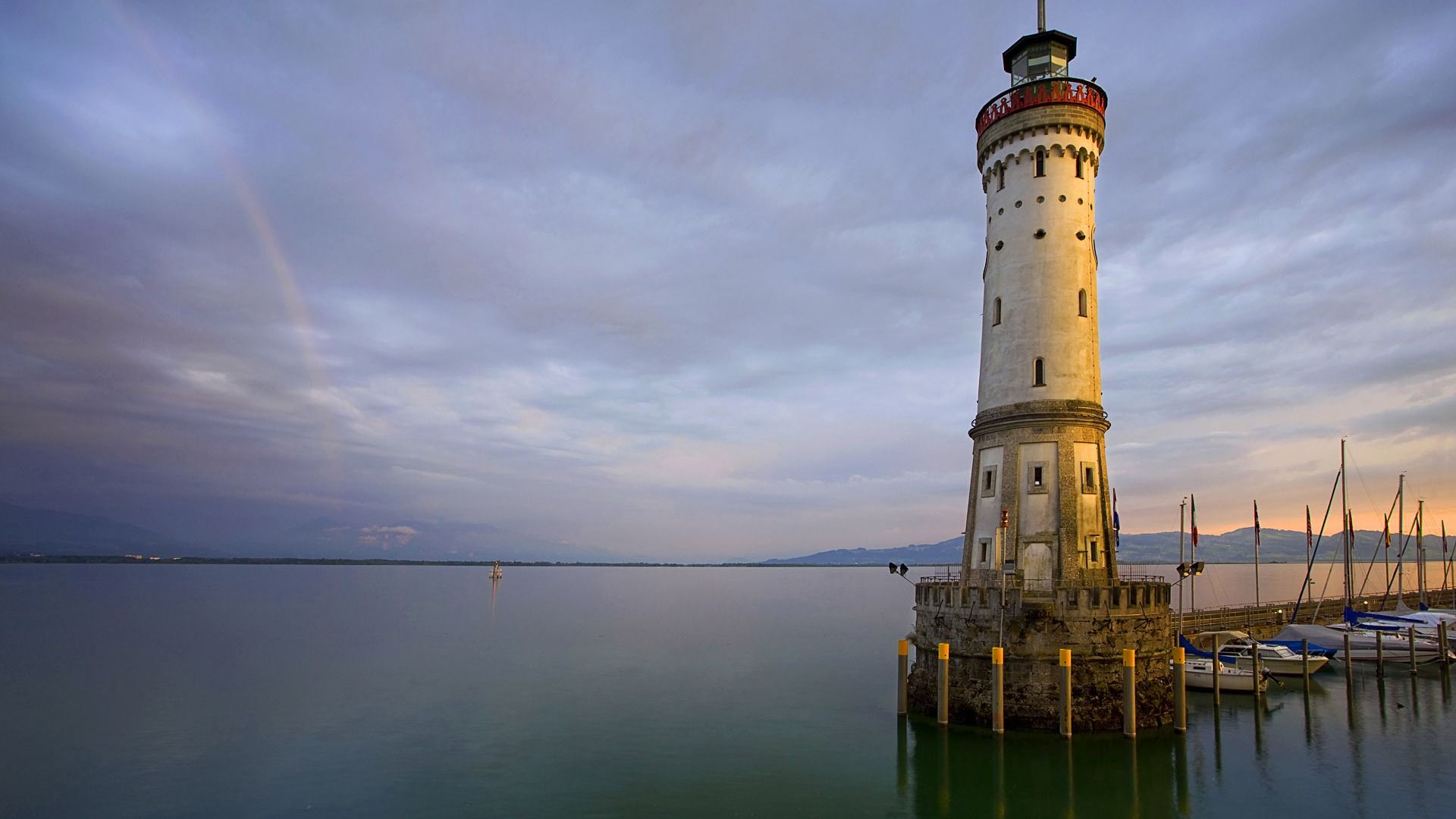 1920x1080 Germany Lindau on Lake Constance lighthouse wallpaper