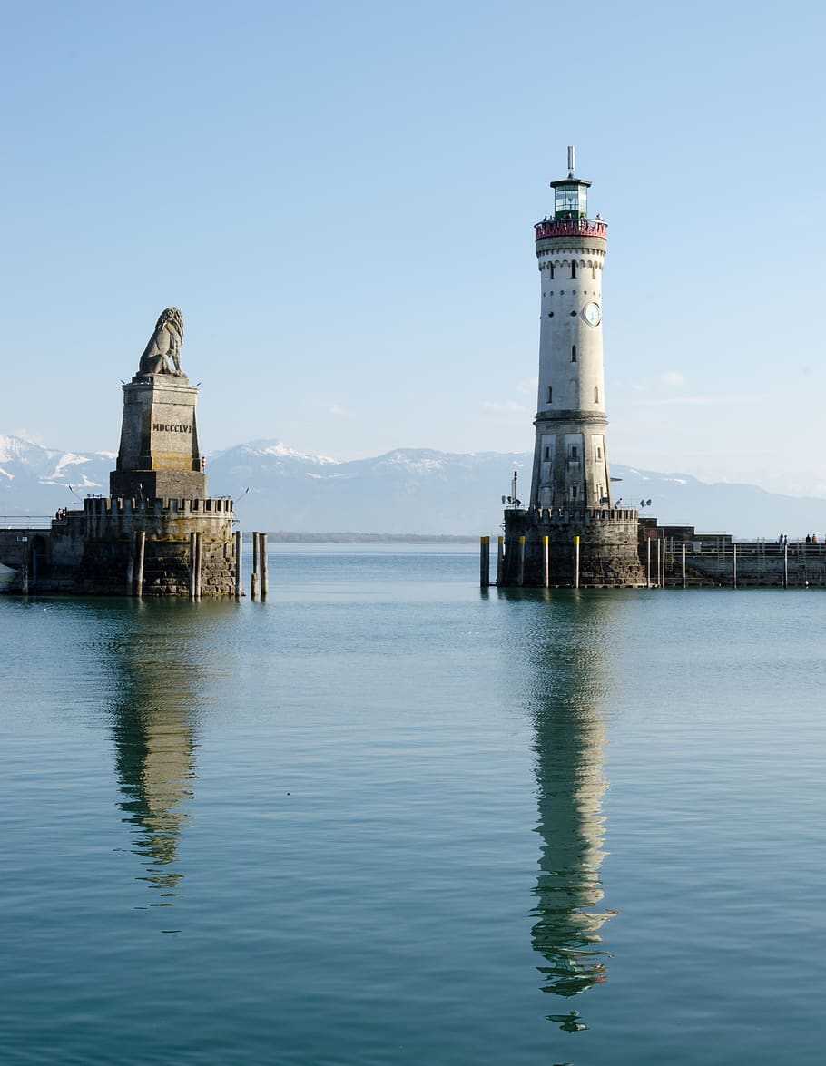 910x1175 HD wallpaper: lindau, bavaria, lake constance, water, waters, germany, port