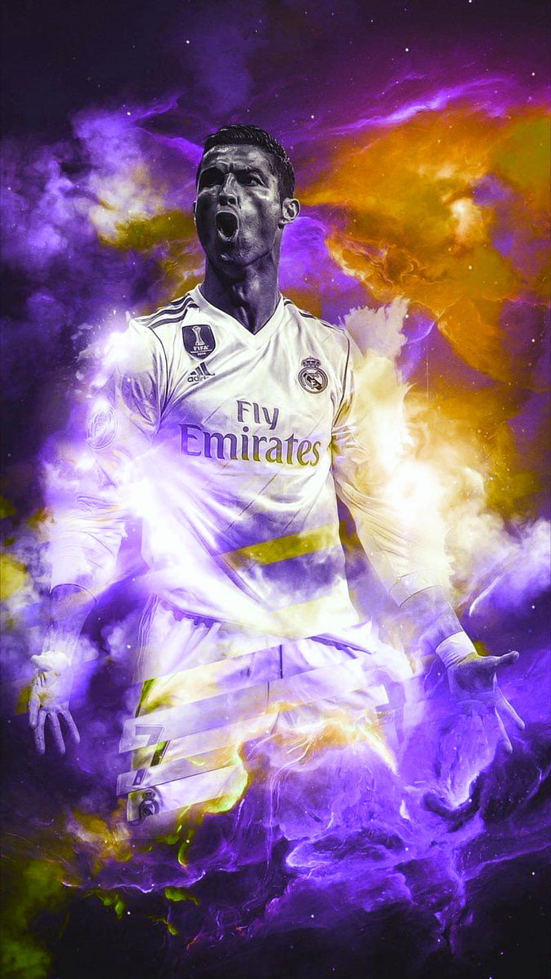 800x1422 CR, clouds, colorful, cr cristiano, football, player, portugal, real madrid, HD phone wallpaper