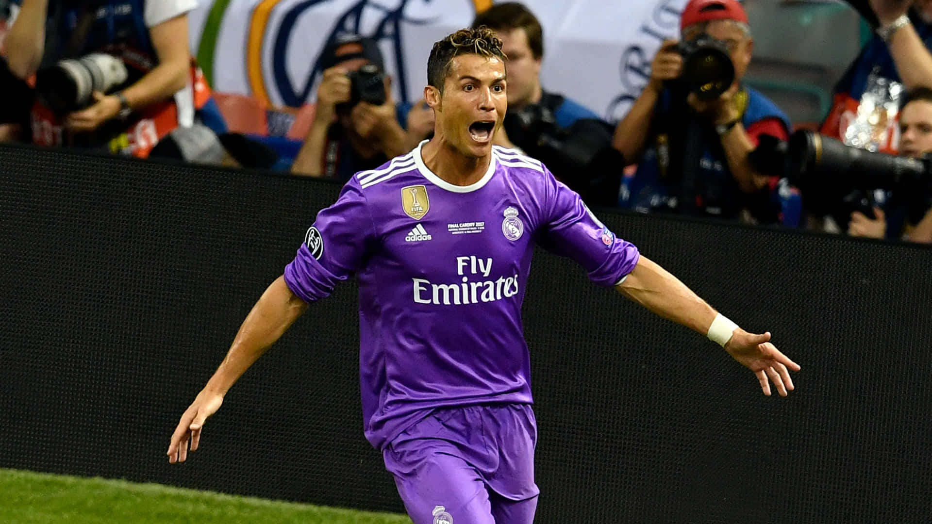 1920x1080 Download Purple Soccer Jersey Celebration Wallpaper