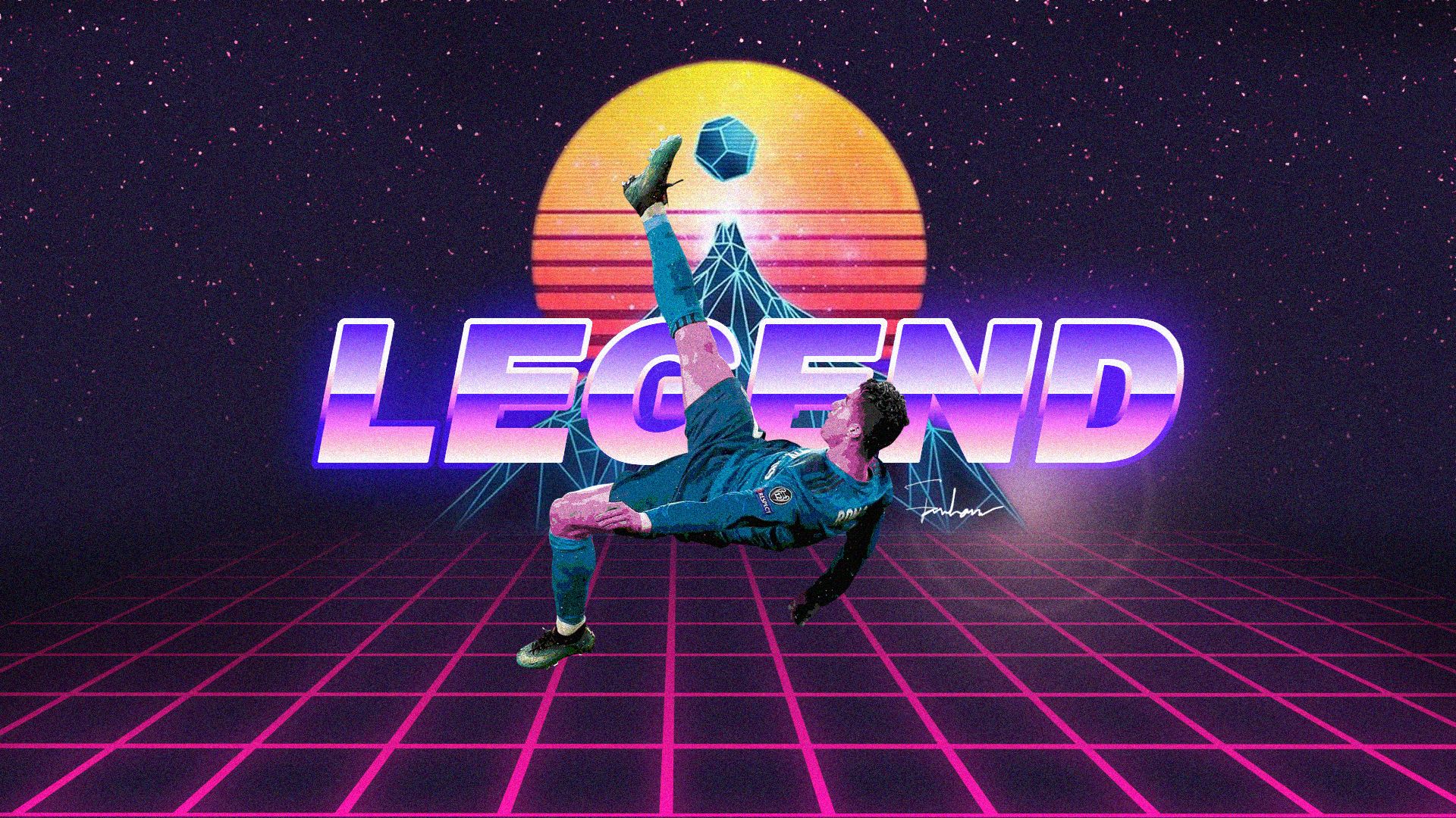 1920x1080 Legend Cristiano Ronaldo Retro Wallpaper