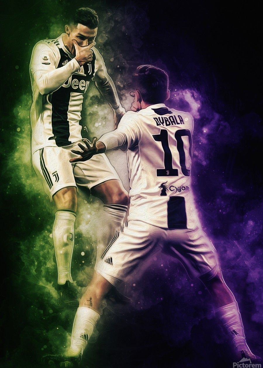 900x1260 Paulo Dybala and Cristiano Ronaldo by Coolbits Artworks Wall Art