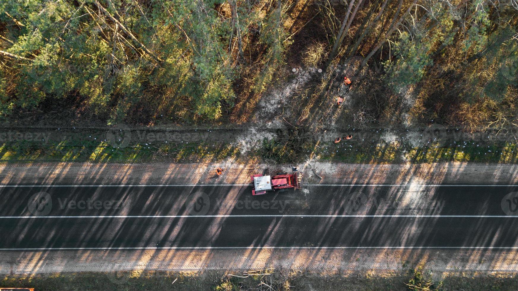 1745x980 clearing the roadside of bushes and trees along the road top view
