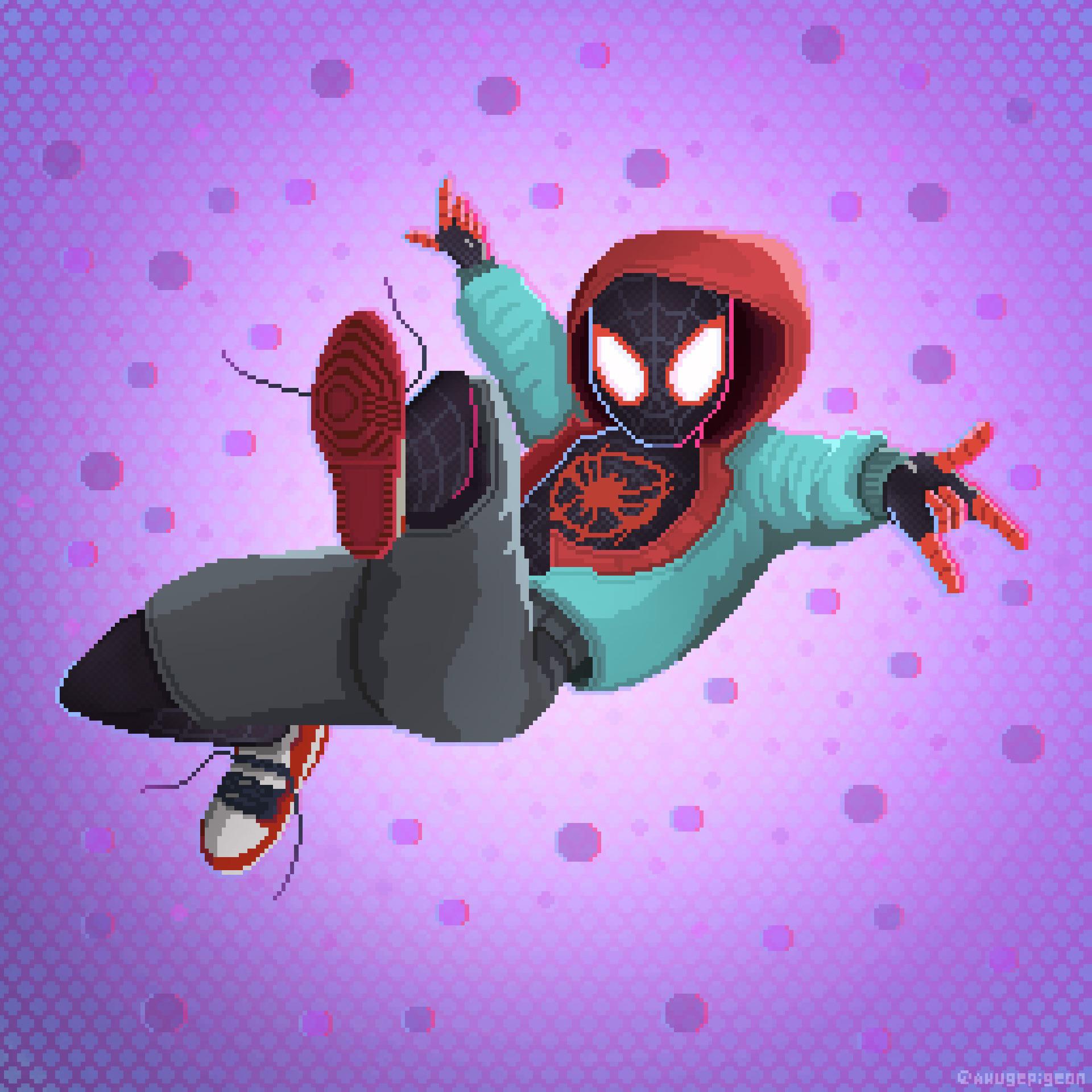 1920x1920 I Made Some Spider Verse Miles Morales Pixel Art!