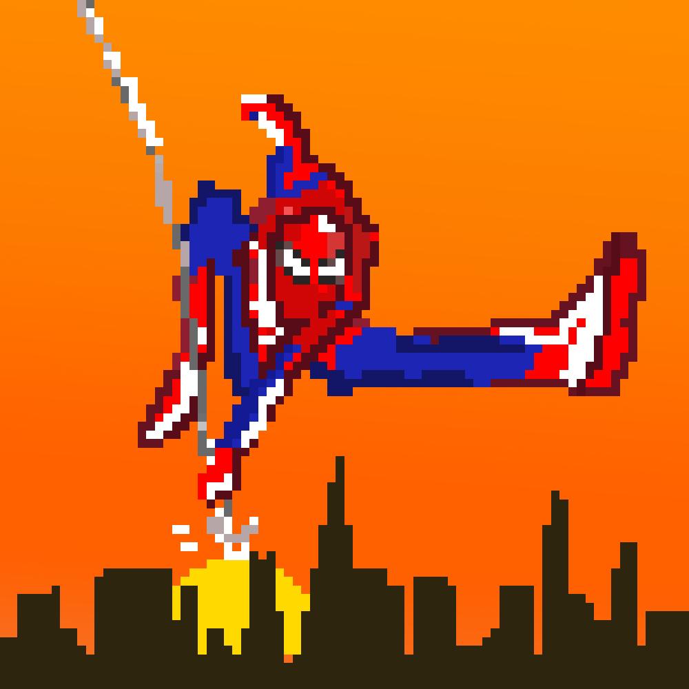 1000x1000 Spider Man PS4 Pixel Art!