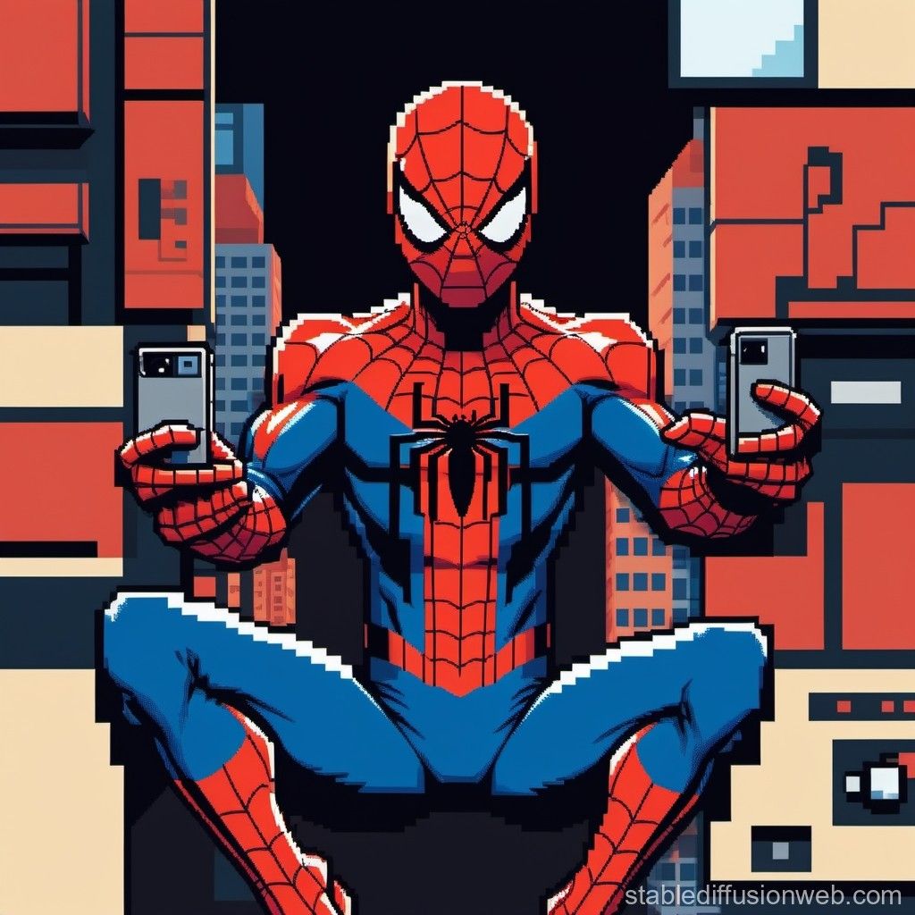 1024x1024 Spiderman Comic Wallpaper with Selfie Camera Perspective. Stable Diffusion Online