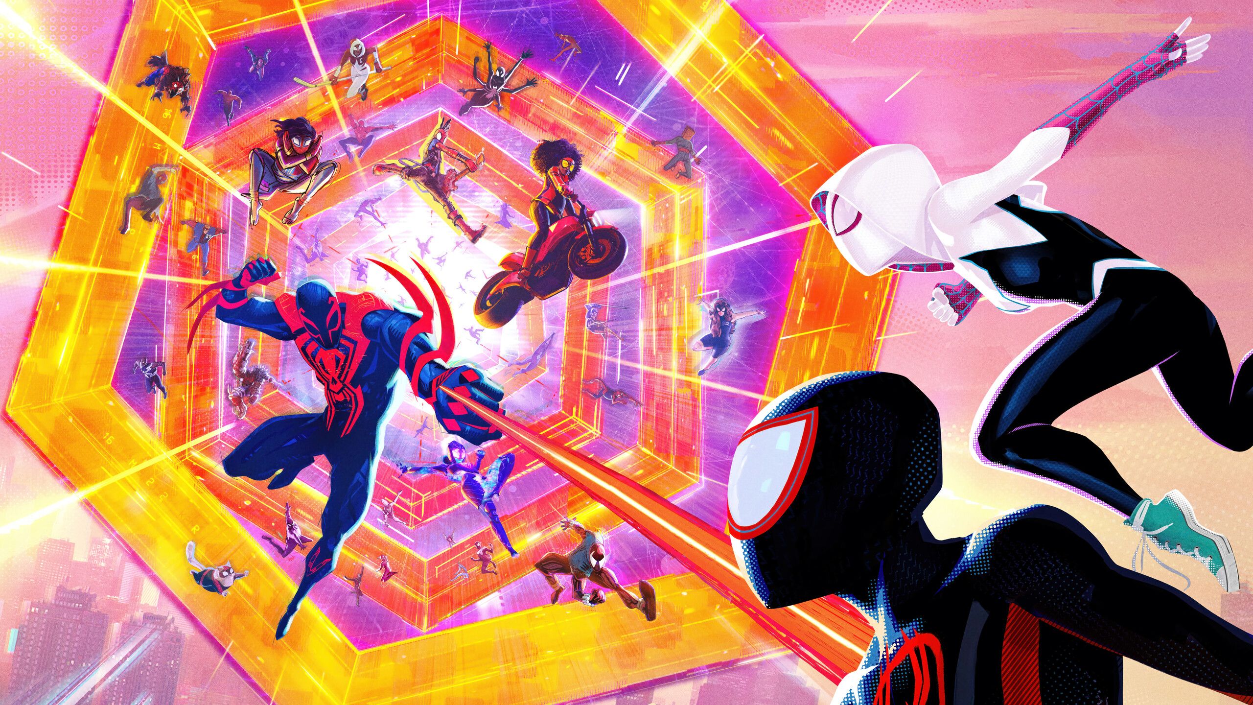 2560x1440 Spider Man: Across The Spider Verse Characters Wallpaper 4K 8K HD PC K