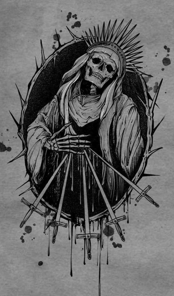 708x1200 Blackwork wallpaper. St trina tattoo, Skeleton mary tattoo, Skull art