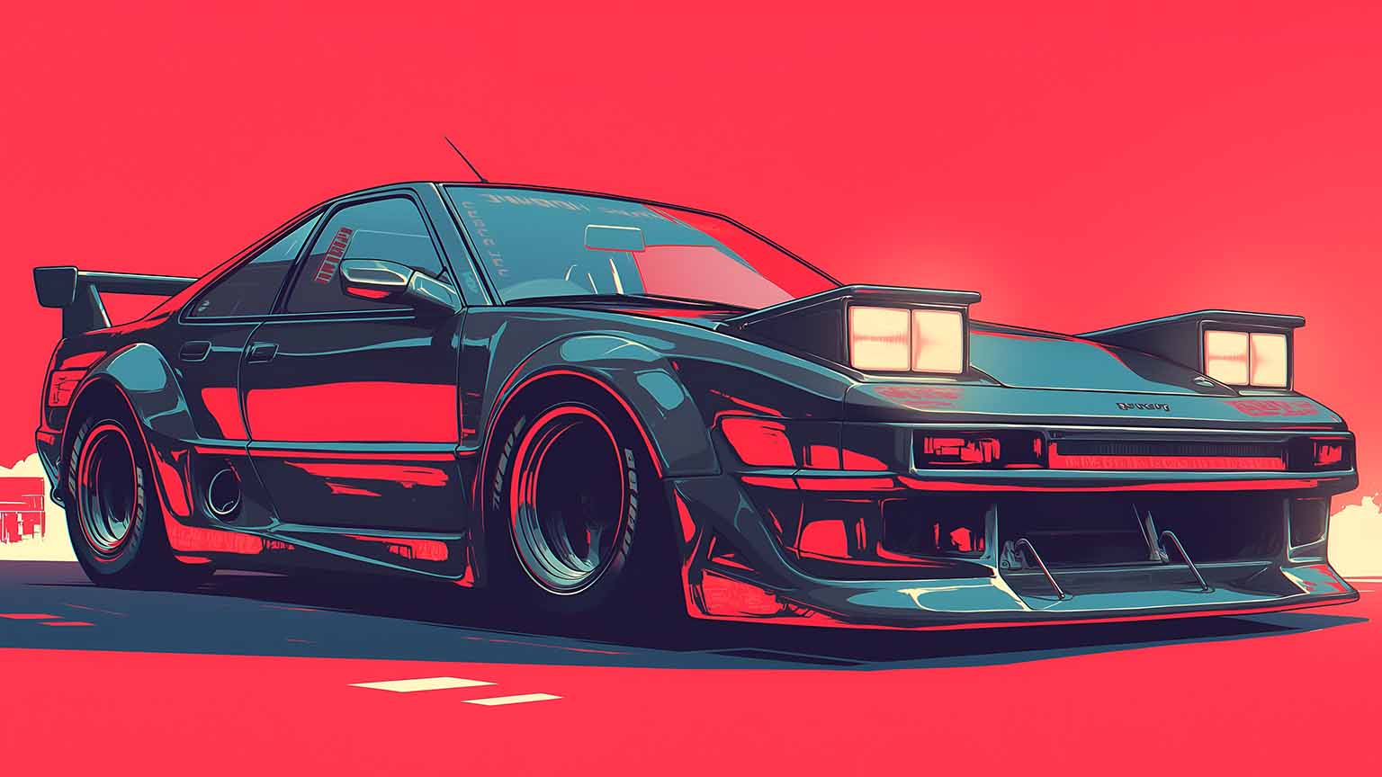 1536x864 Cyberpunk Car Red Aesthetic Desktop Wallpaper
