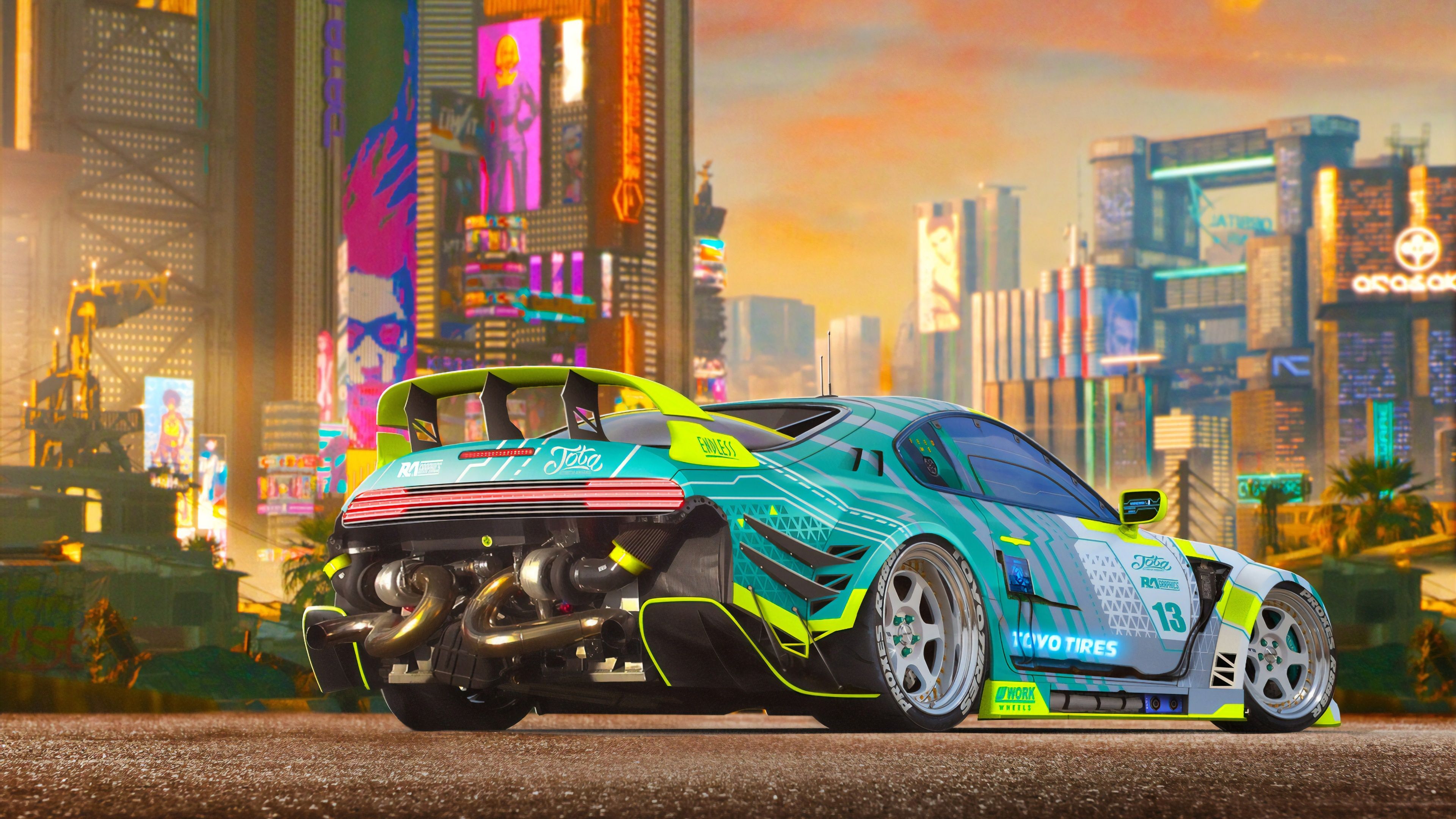 3840x2160 Cyberpunk car