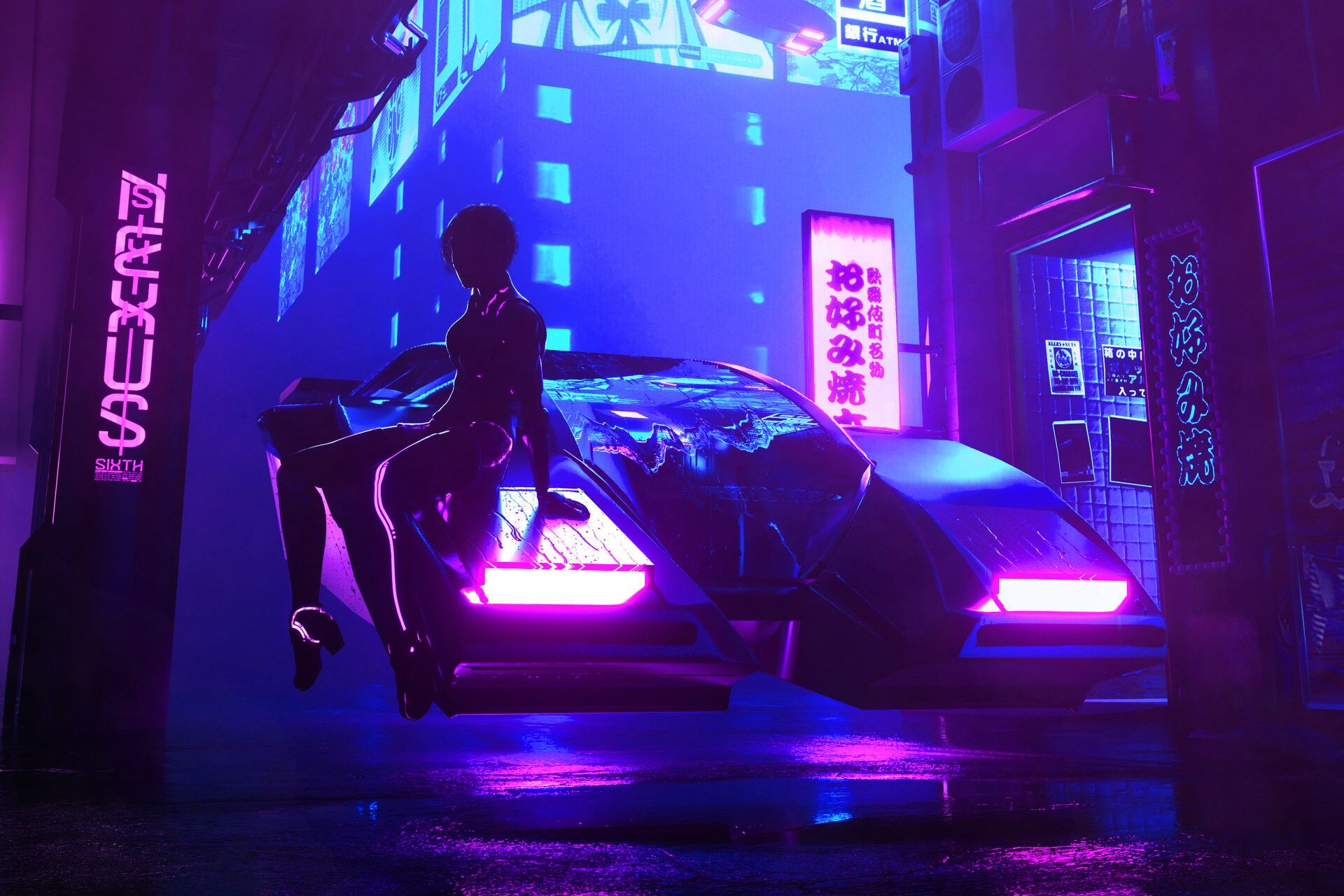 1920x1280 Phone wallpaper: Cyberpunk, Neon, Futuristic, Vehicle, Sci Fi, Night 957843