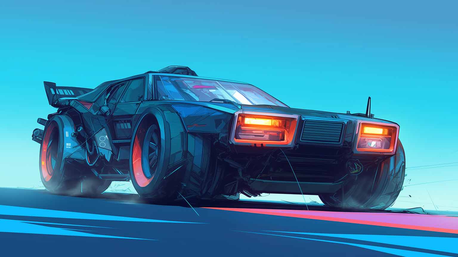 1536x864 Cyberpunk Vehicle Art Desktop Wallpaper