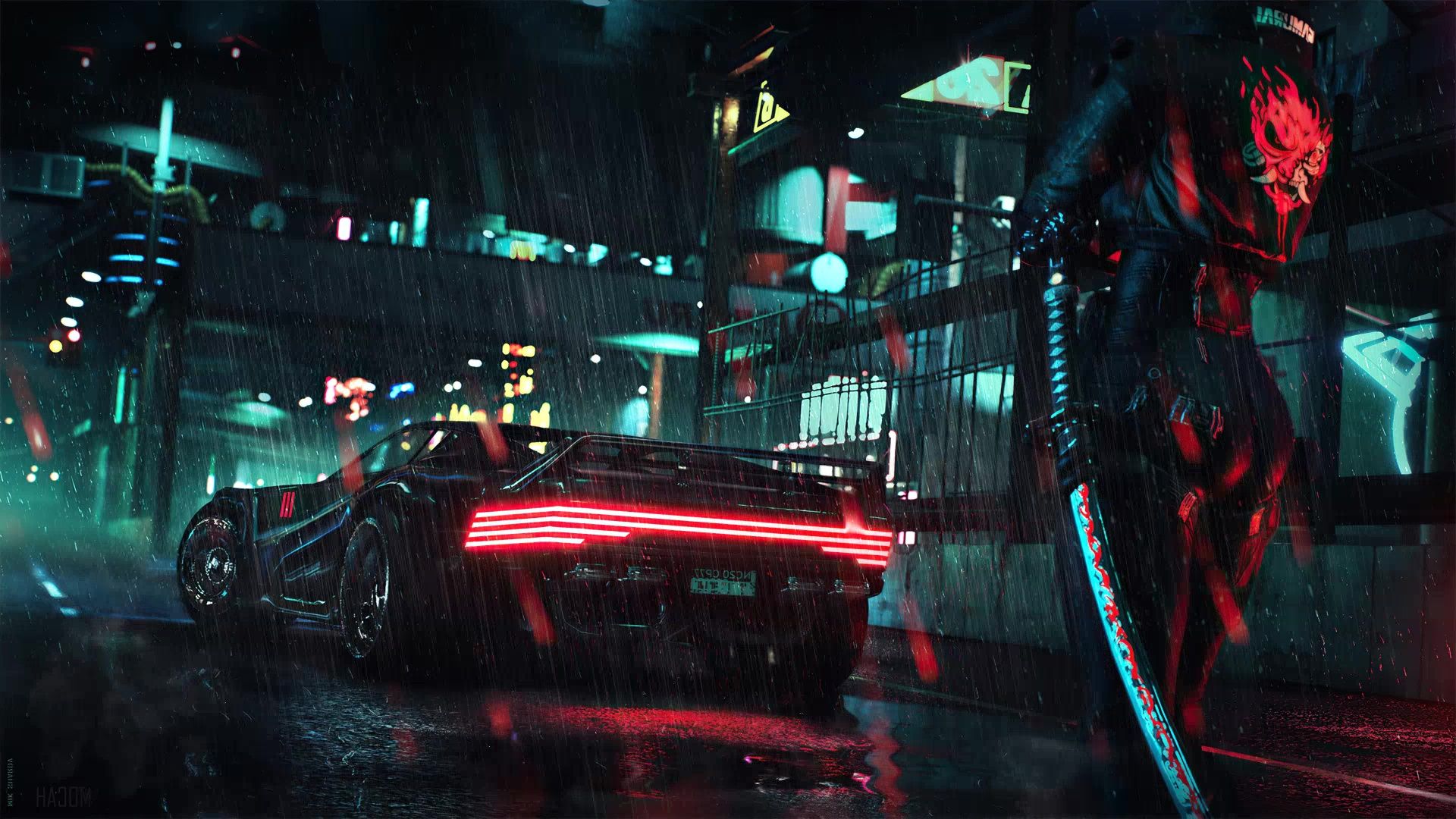1920x1080 Cyberpunk 2077 Samurai Car Live Wallpaper