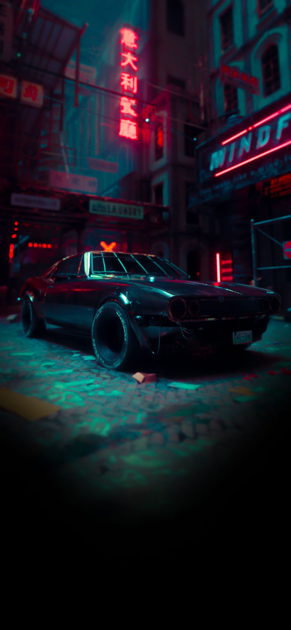 1170x2532 CYBERPUNK CAR WALLPAPER FOR PHONE