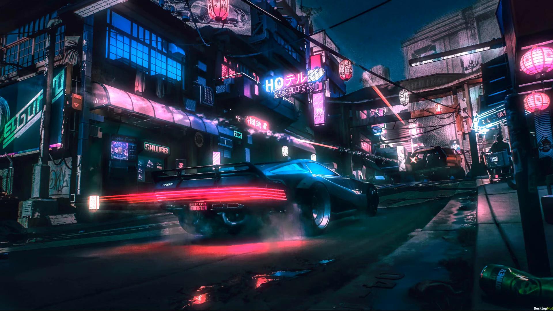 1920x1080 Neon Car in Cyberpunk 2077 Live Wallpaper