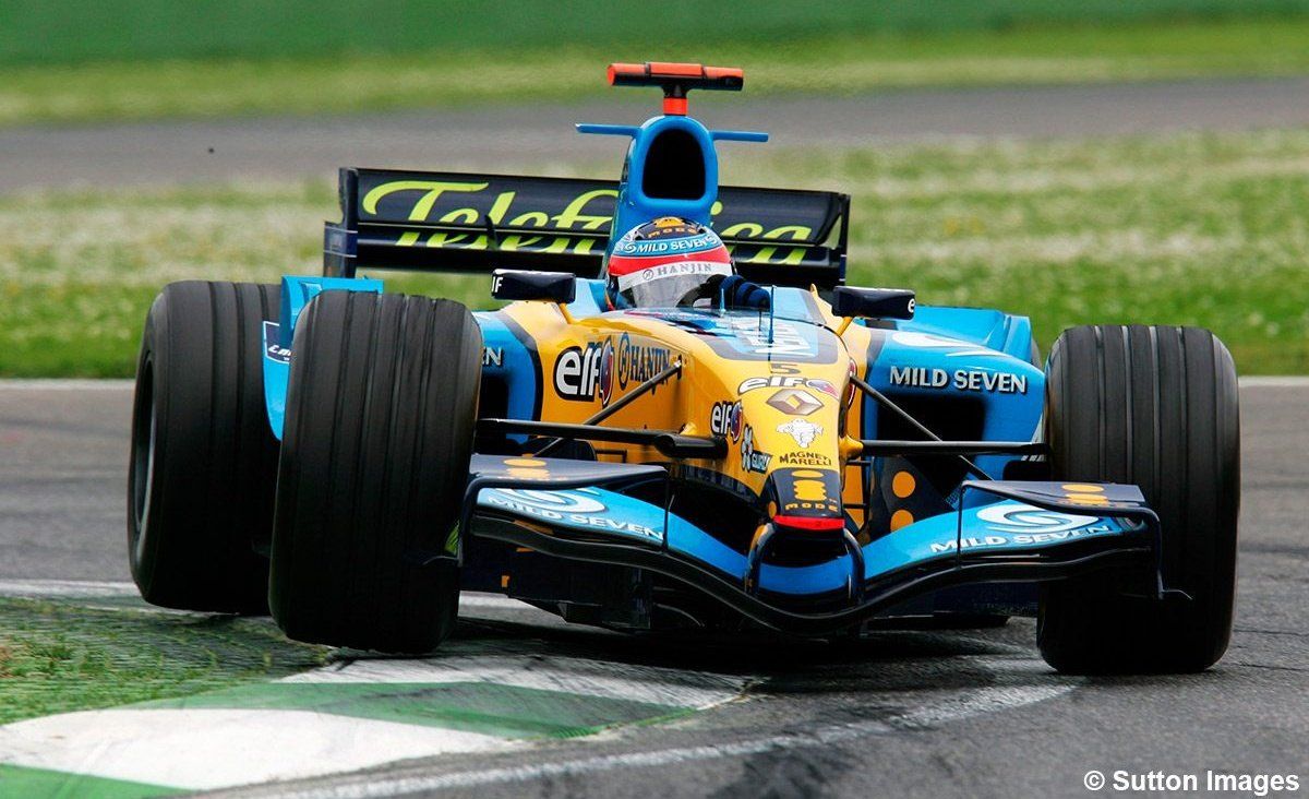 1200x732 Fernando Alonso, Renault RS25 V10. GP San Marino 2005. #F1 #Legendary