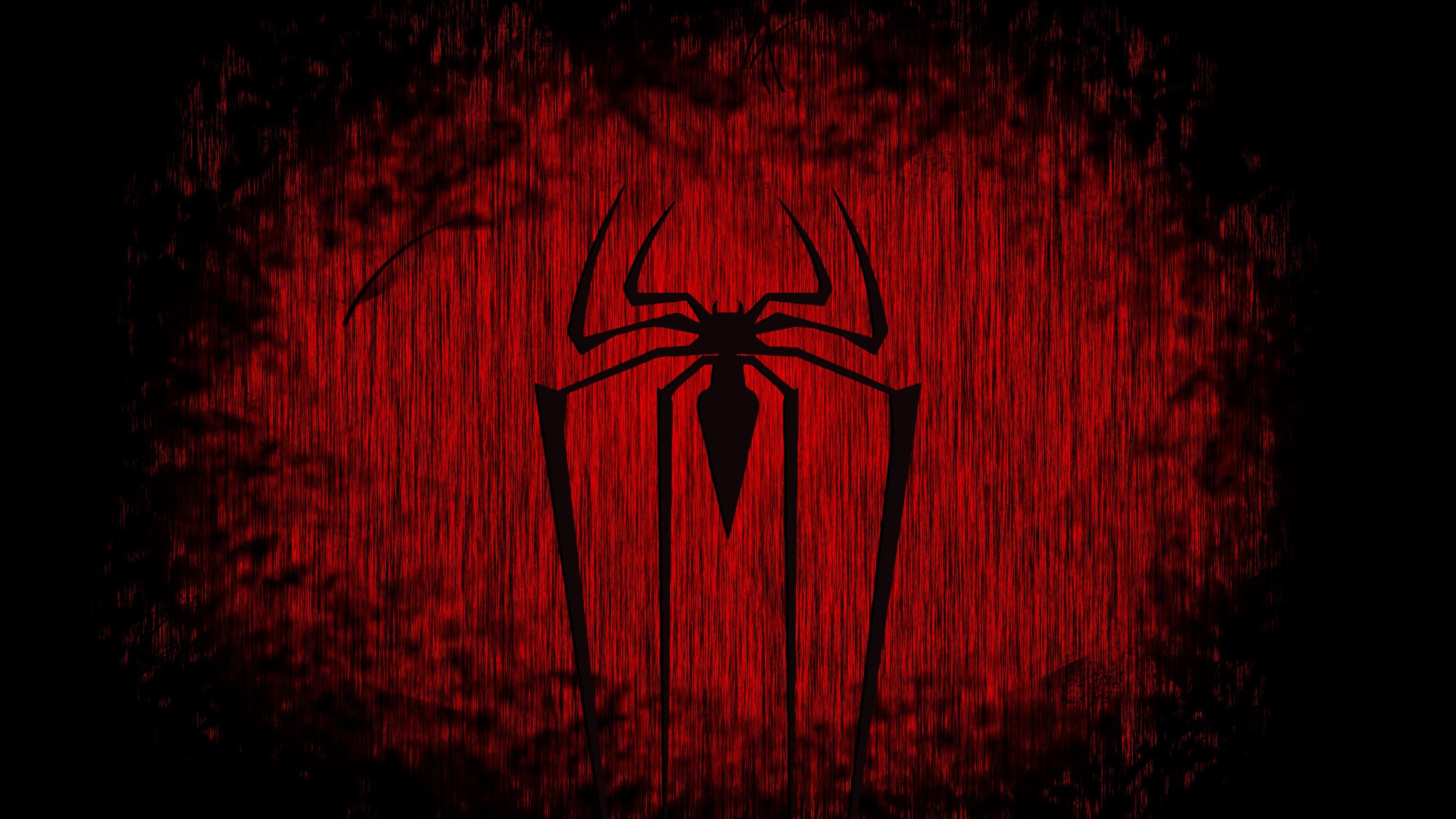 3072x1728 Wallpaper Red and Black Spider Man Logo, Background Free Image