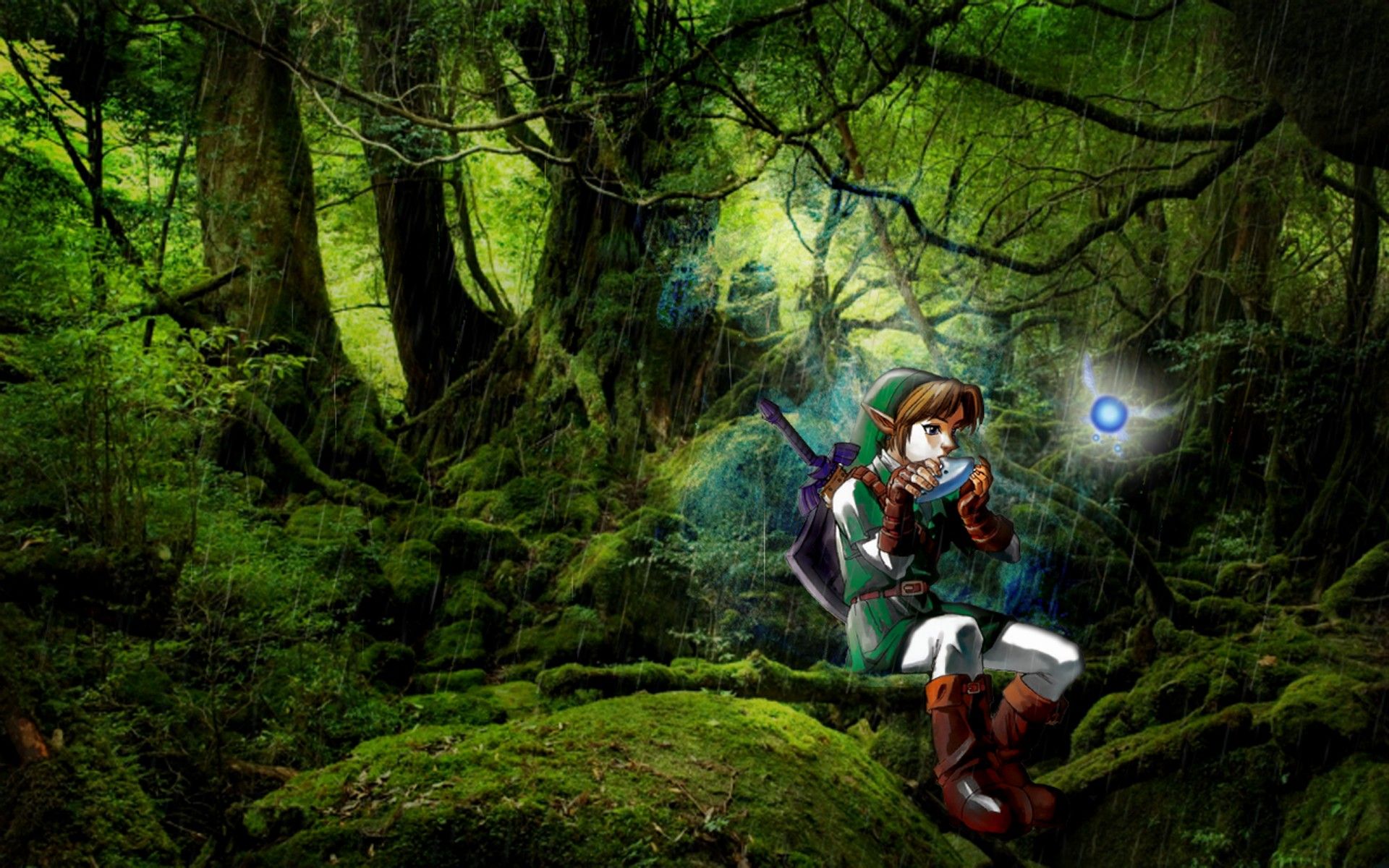 1920x1200 trees, Rain, Forest, Link, The, Legend, Of, Zelda, Navi Wallpaper HD / Desktop and Mobile Background
