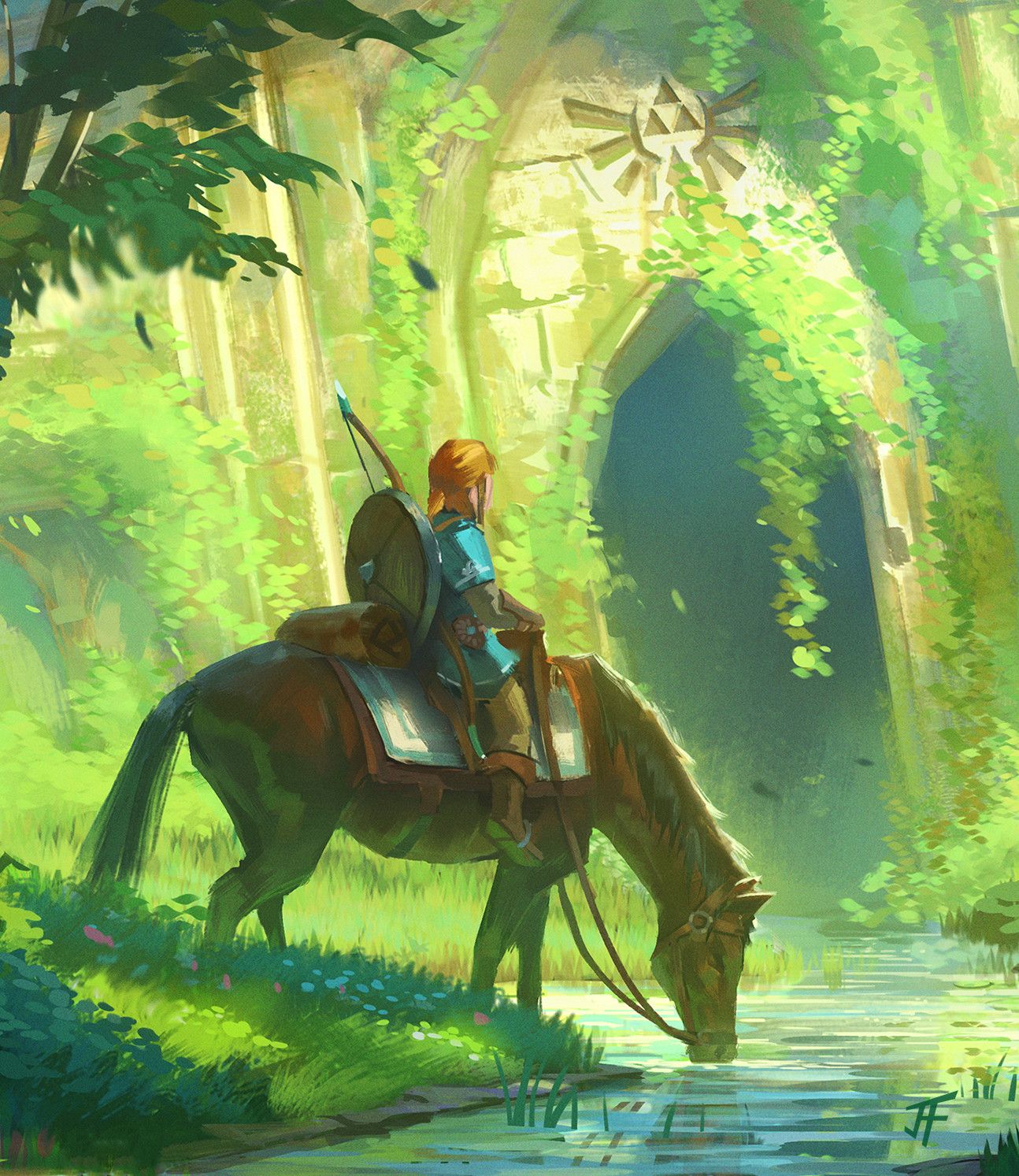 1294x1493 Link and the Temple Forest