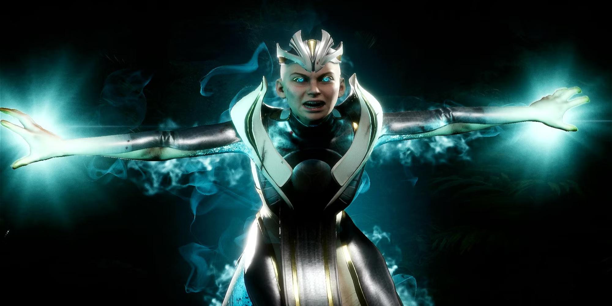 2000x1000 Hated Design Kronika From Mortal Kombat 11. This Design More So Just Looks Awkward To Me. Like The Outfit Itself Looks Fine. But It's Just The Blue Eyes, The Gold Eyeliner