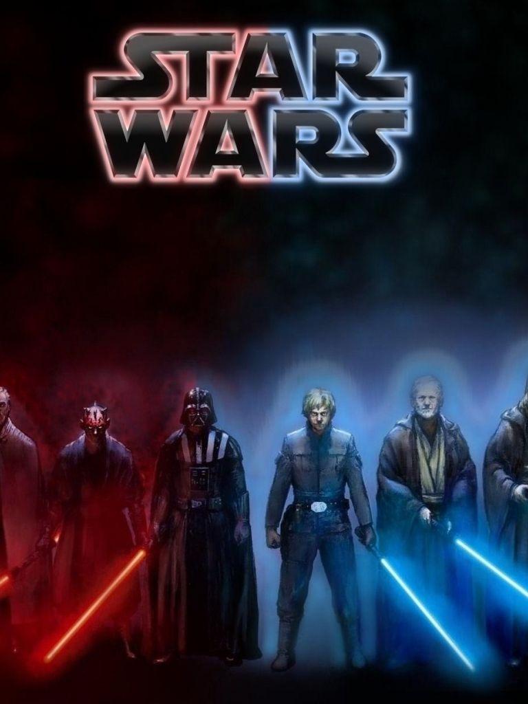 768x1024 Free download Star Wars Dark Side Light Side Wallpaper
