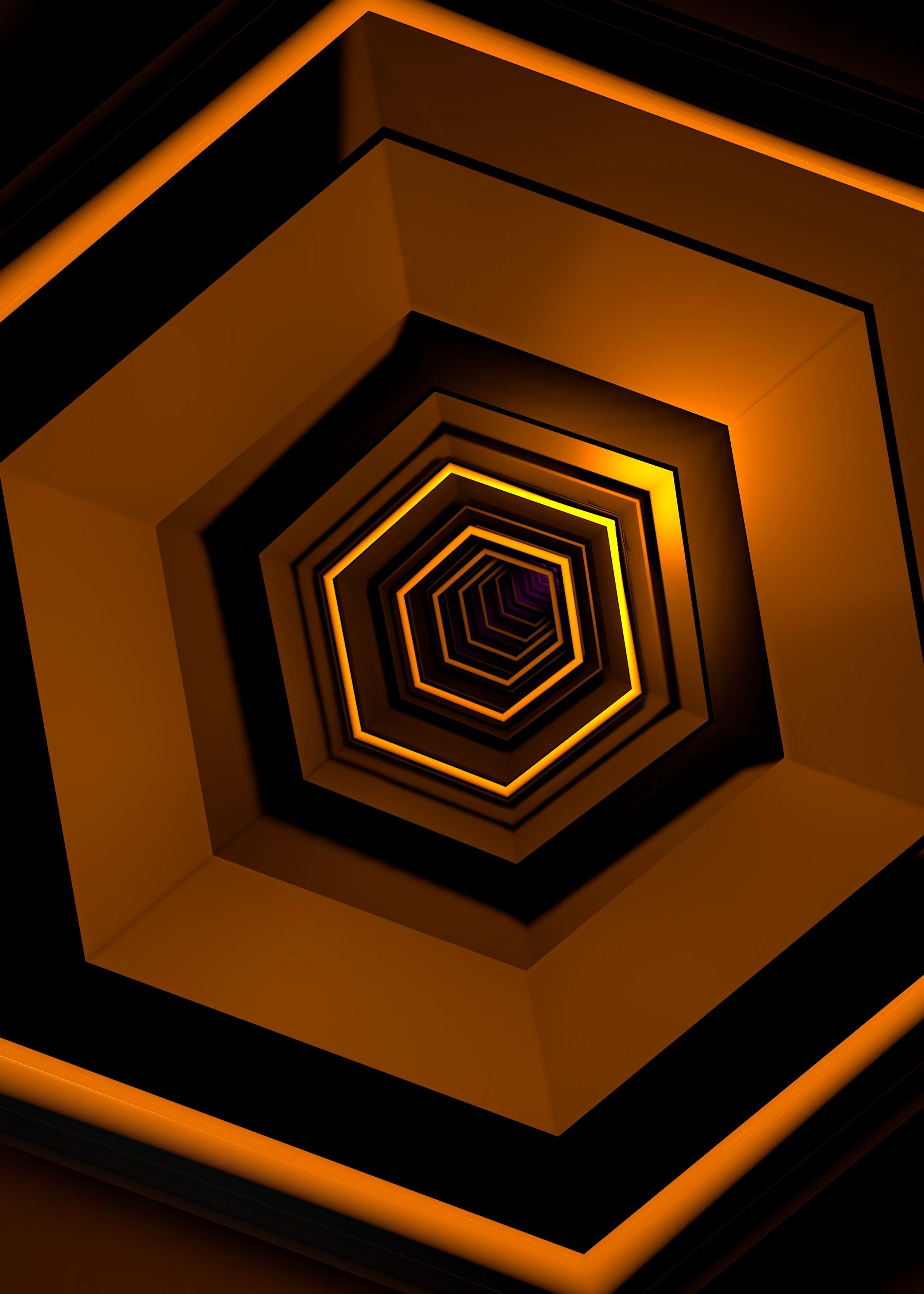 2400x3360 Desktop wallpaper: 3D, Depth, Tunnel, Perspective, Prospect, Geometric, Hexagonal 4K free download for PC. 98149