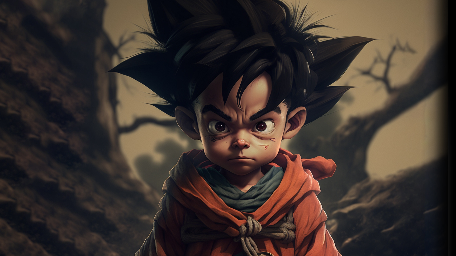 1920x1080 Kid Goku Funny AI Art Wallpaper, HD Anime 4K Wallpaper, Image and Background
