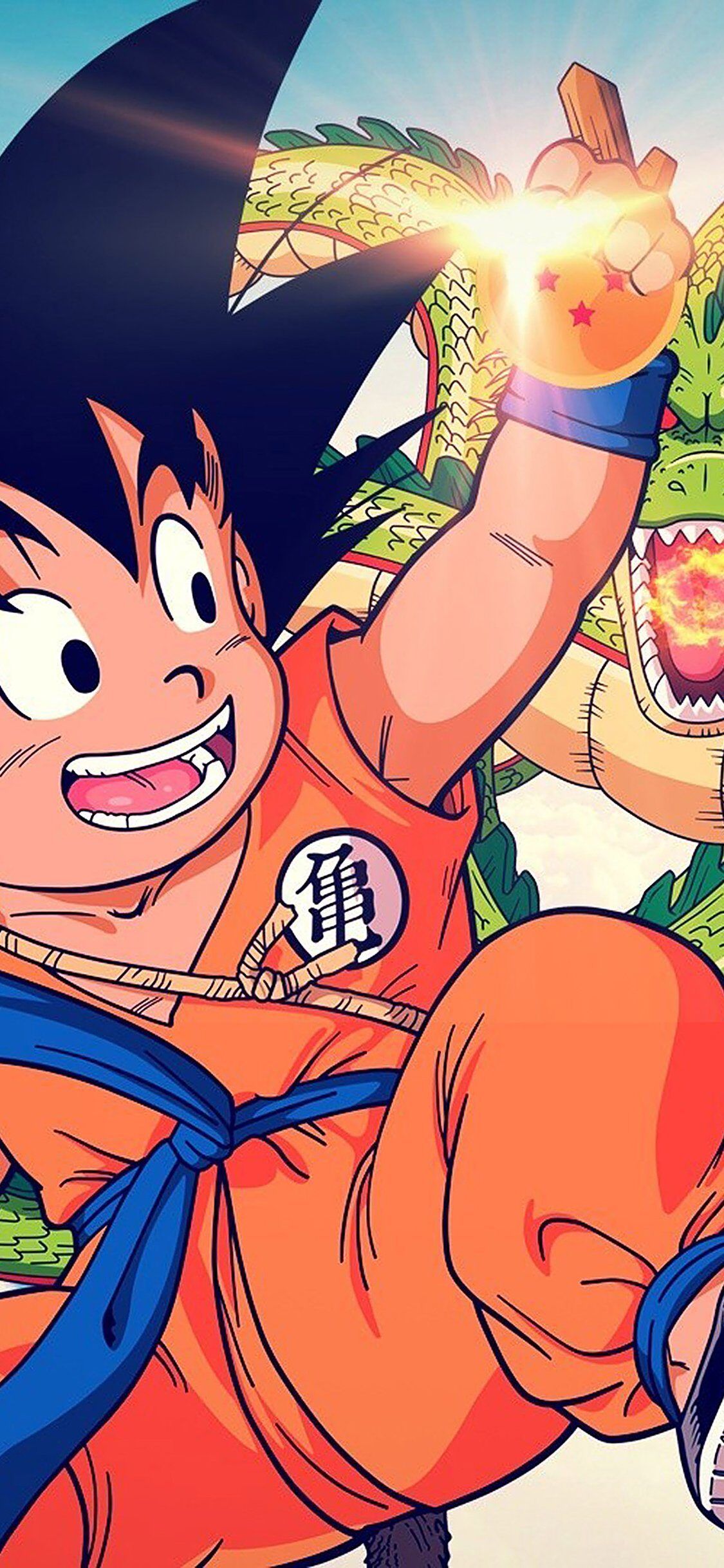 1125x2436 Goku Kid Dragonball Illust iPhone Wallpaper