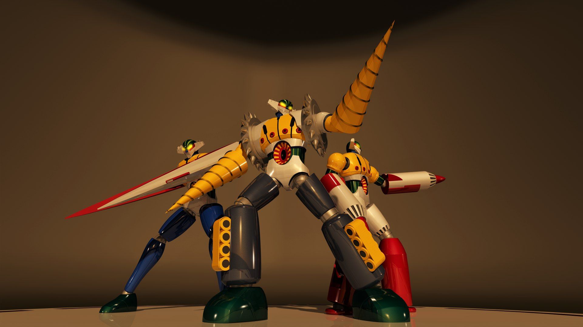 1920x1080 Kotetsu Jeeg Option Part Sets 3D Model