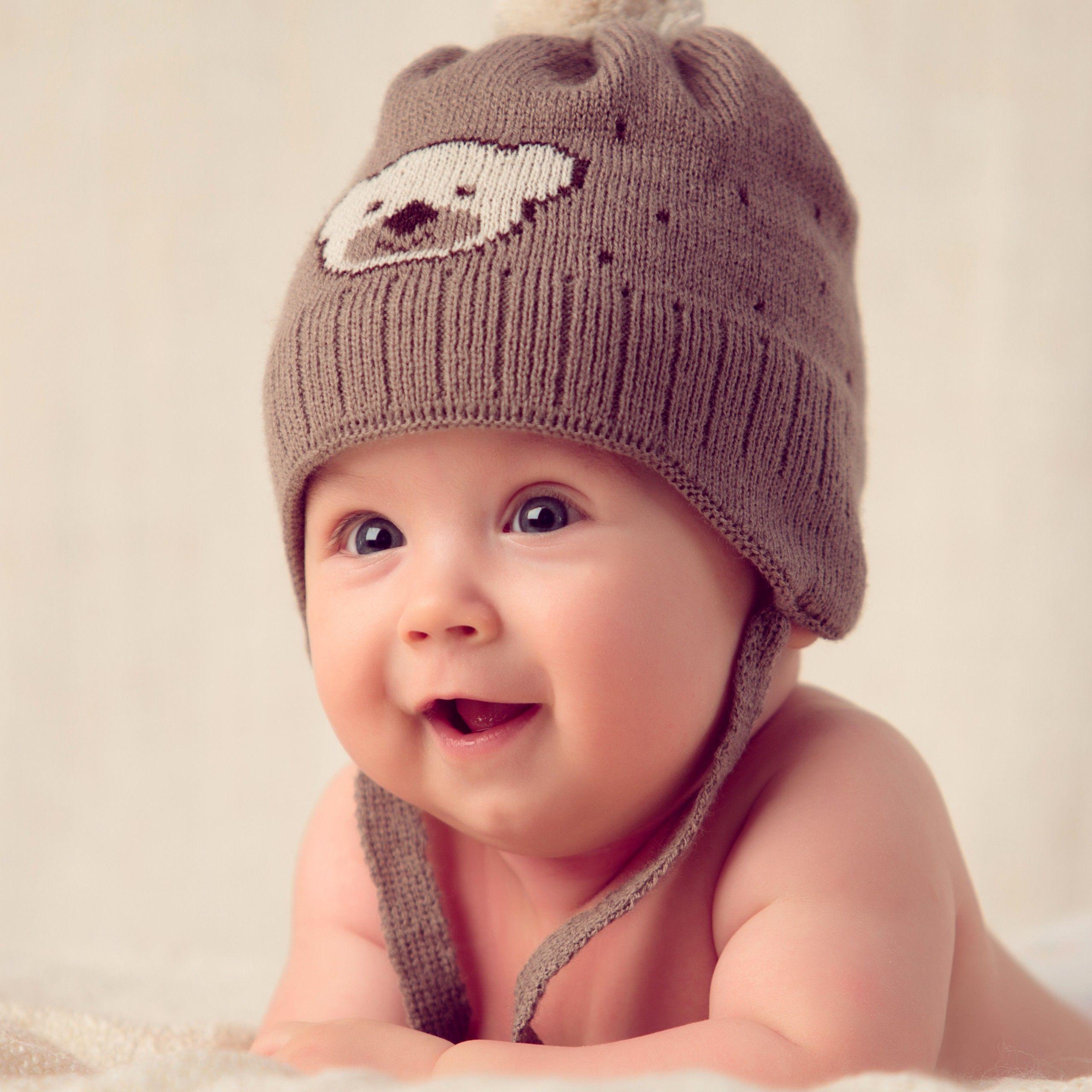 2560x2560 Wallpaper Cute Baby, Hat, Muffle Cap, 4K, 8K, Cute