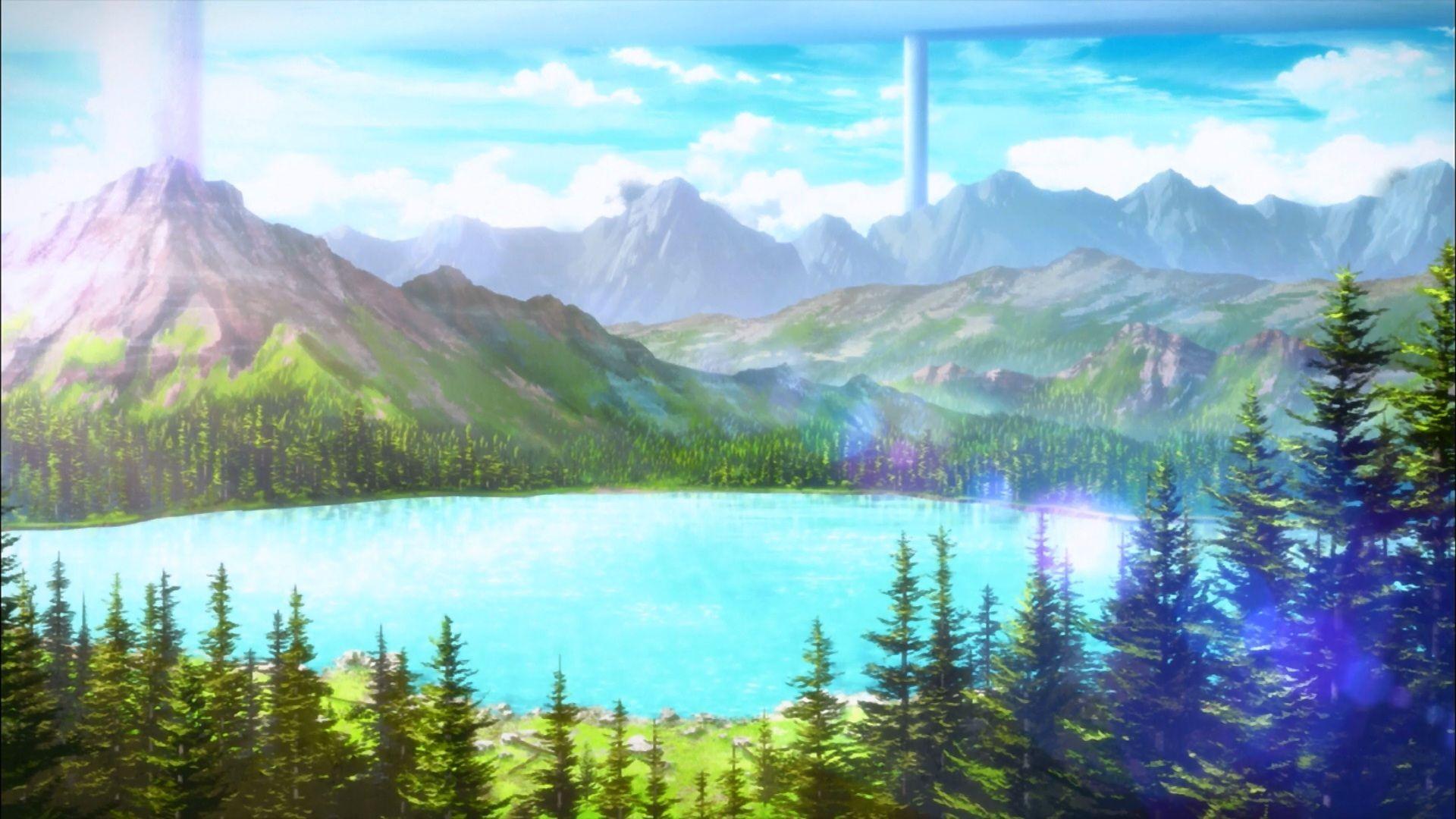anime scenery wallpaper mountains