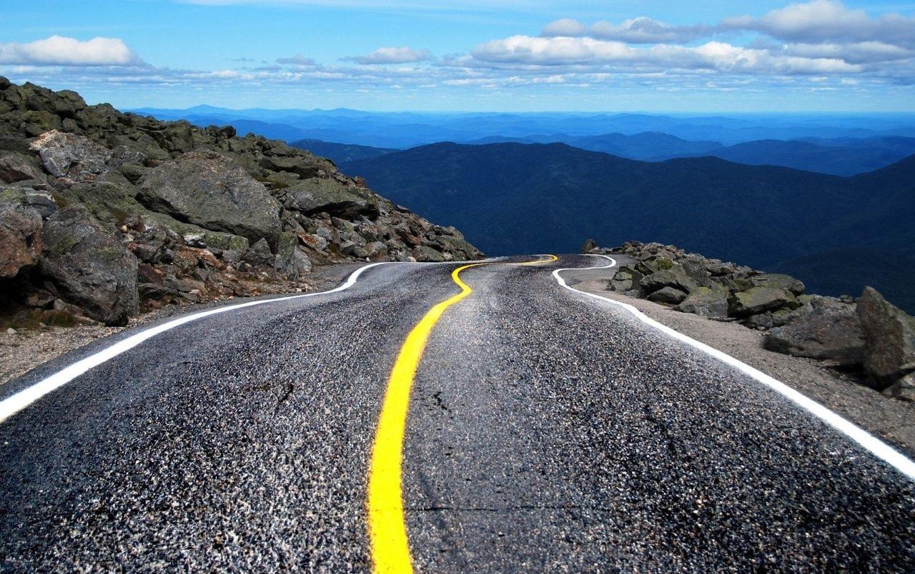 1280x804 Mountain Road Clouds & Rocks wallpaper. Mountain Road Clouds & Rocks