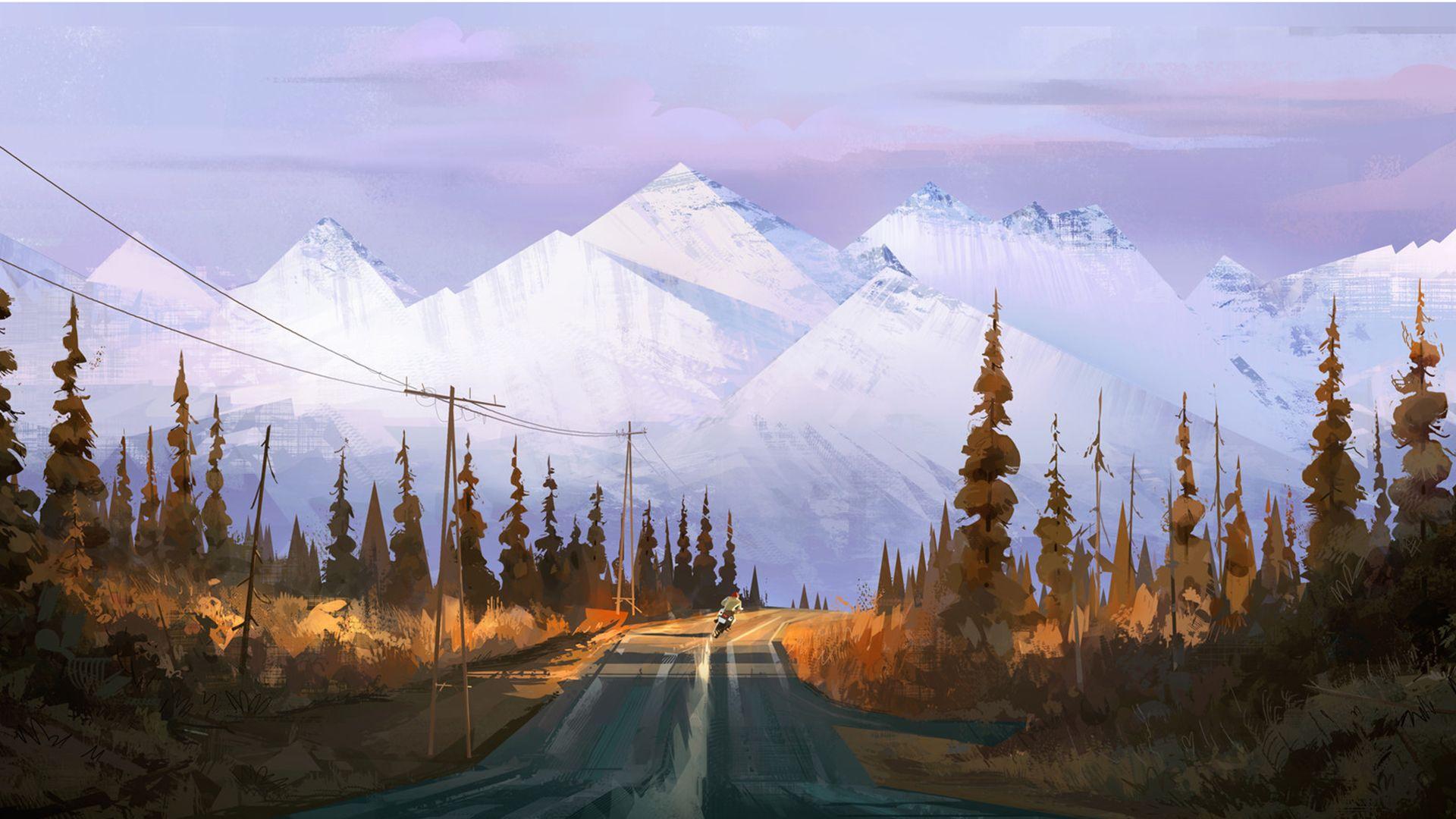 1920x1080 Mountain Road Wallpaper, HD Fantasy 4K Wallpaper, Image, Photo