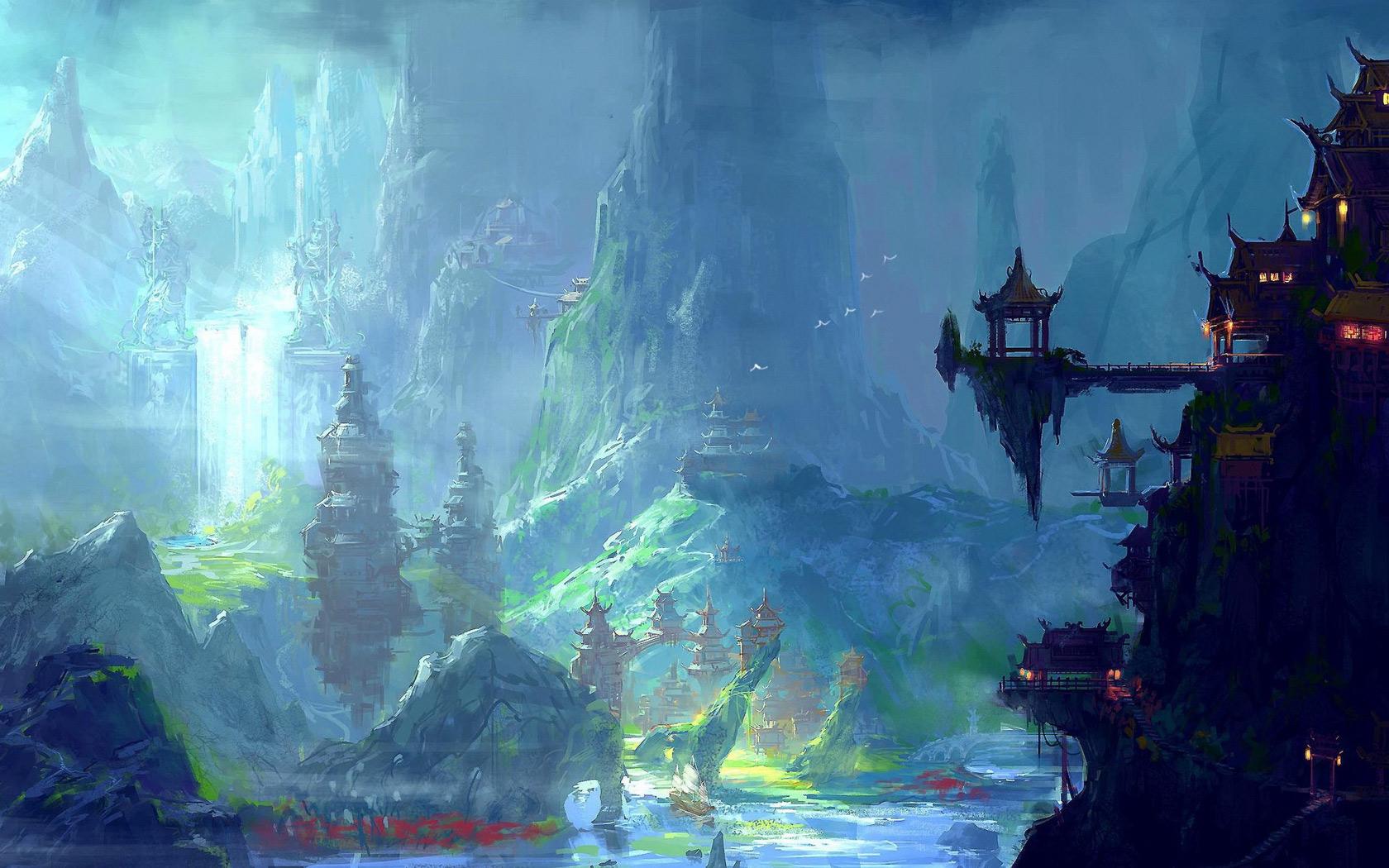 1680x1050 Oriental Fantasy Art Anime Wallpaper. Free Computer Desktop Wallpaper