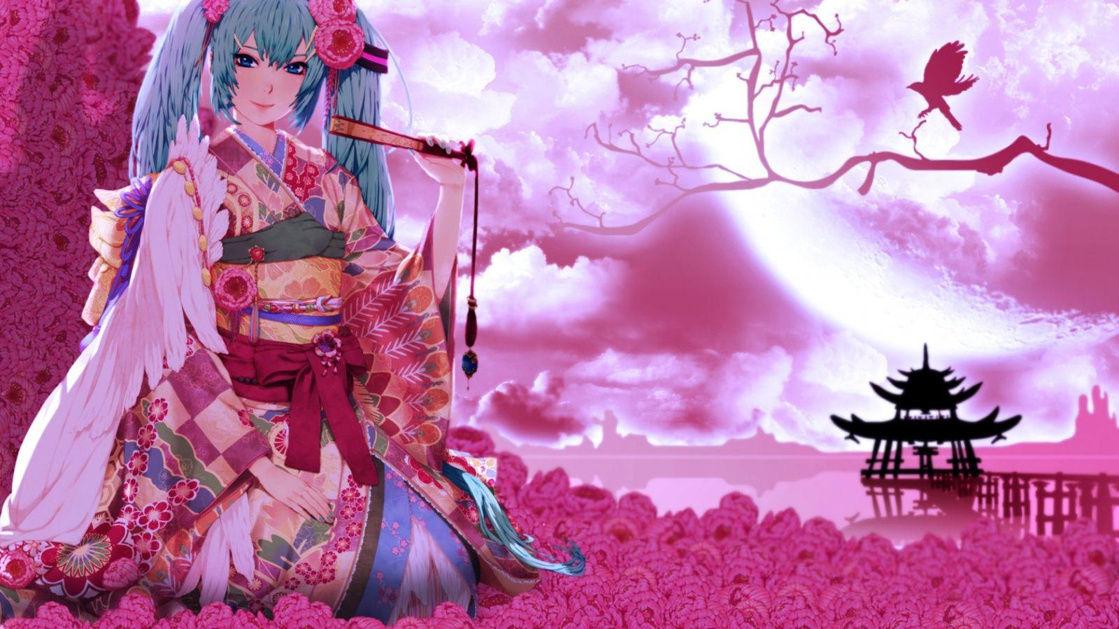 1600x900 Free download Anime Vocaloid Oriental Pink Girl Anime Geisha Geisha Girl Wallpaper [1680x1050] for your Desktop, Mobile & Tablet. Explore Geisha Girl Wallpaper Wall. Japanese Geisha Wallpaper, Geisha Wallpaper