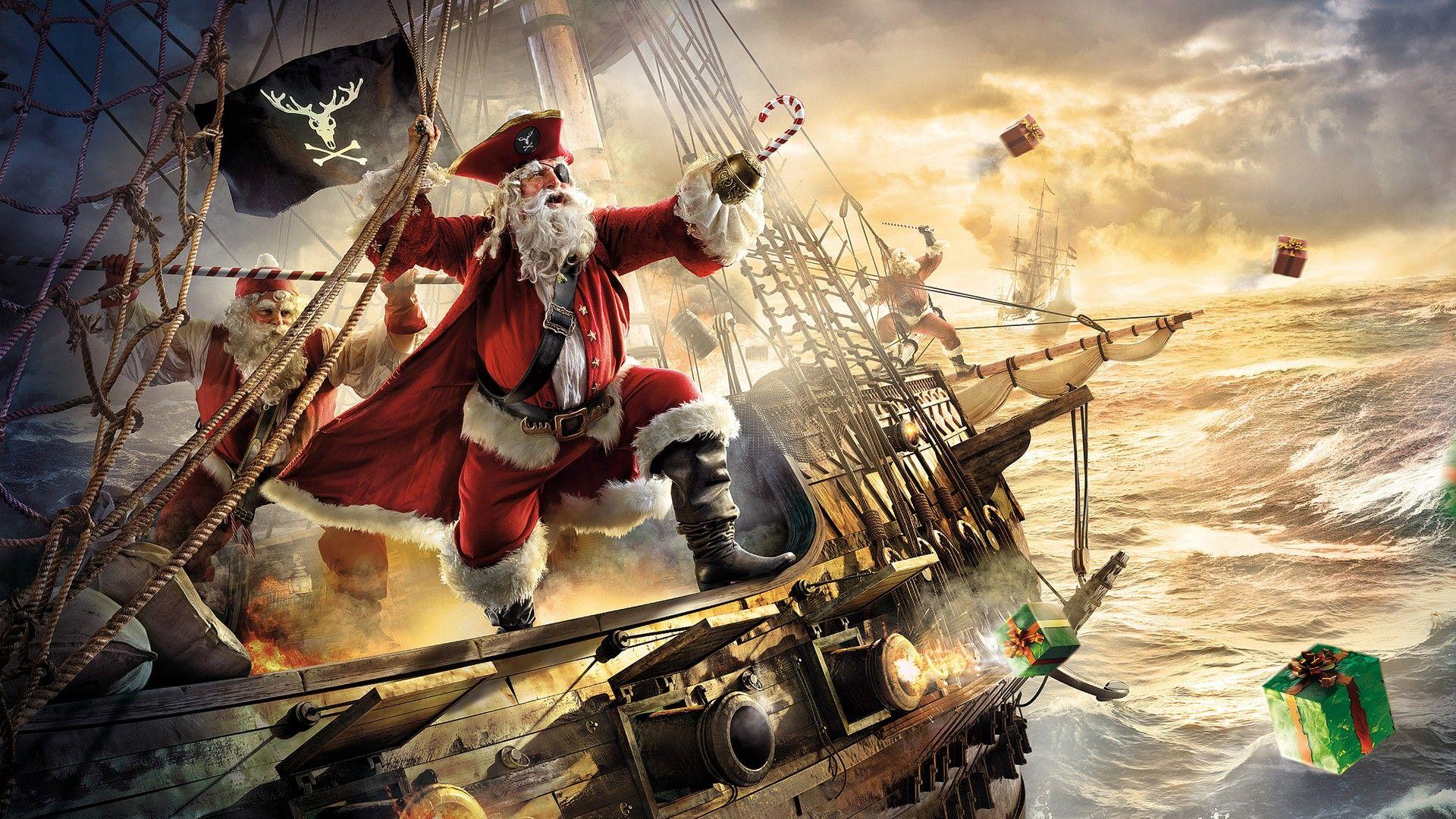 1920x1080 Pirate Santa HD Wallpaperx1080