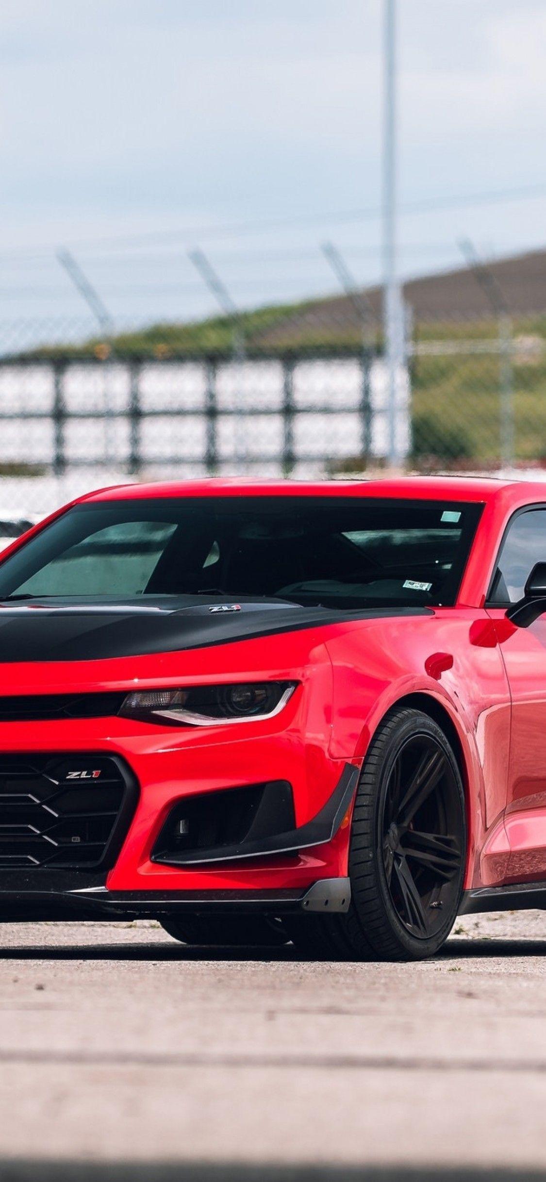 1125x2436 Download 1125x2436 Chevrolet Camaro Zl Red, Racing Muscle Cars