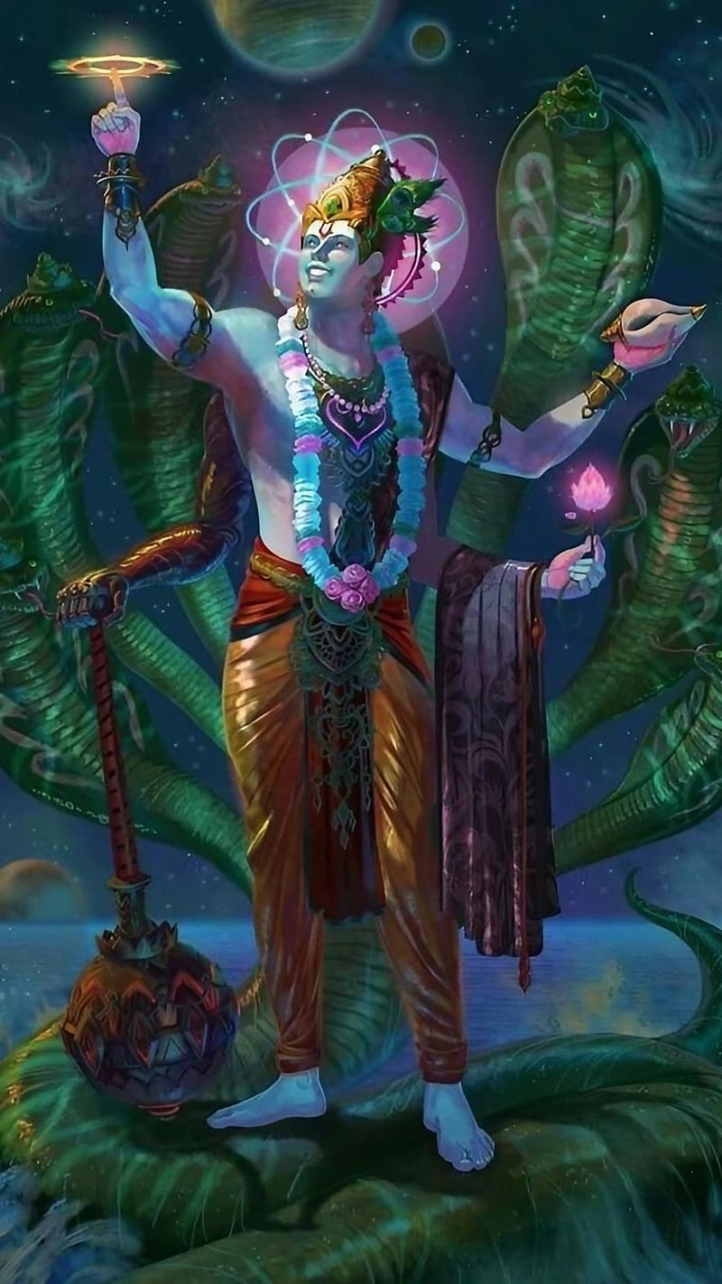 800x1422 All God, Lord Vishnu, Sheshnag Background, god, HD phone wallpaper