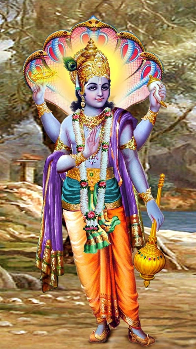 800x1421 Vishnu Bhagwan, Sheshnag Background, lord, god, HD phone wallpaper