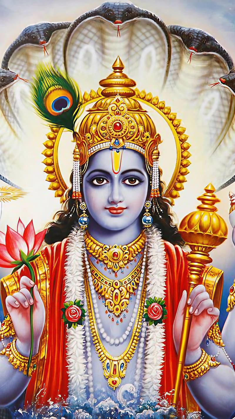 800x1422 Vishnu, Sheshnag Background, lord, god, hari narayana, HD phone wallpaper