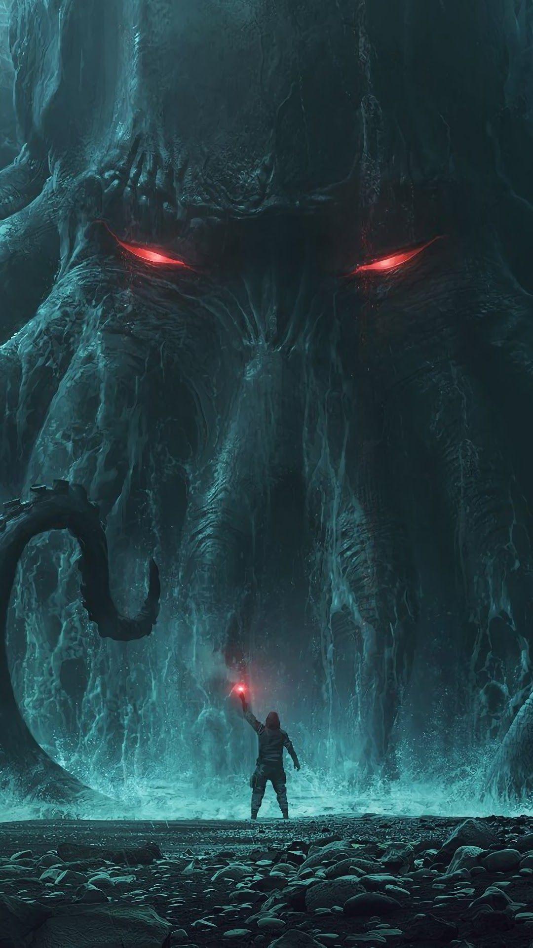 1080x1920 Fantasy Monster Cthulhu 4K Wallpaper