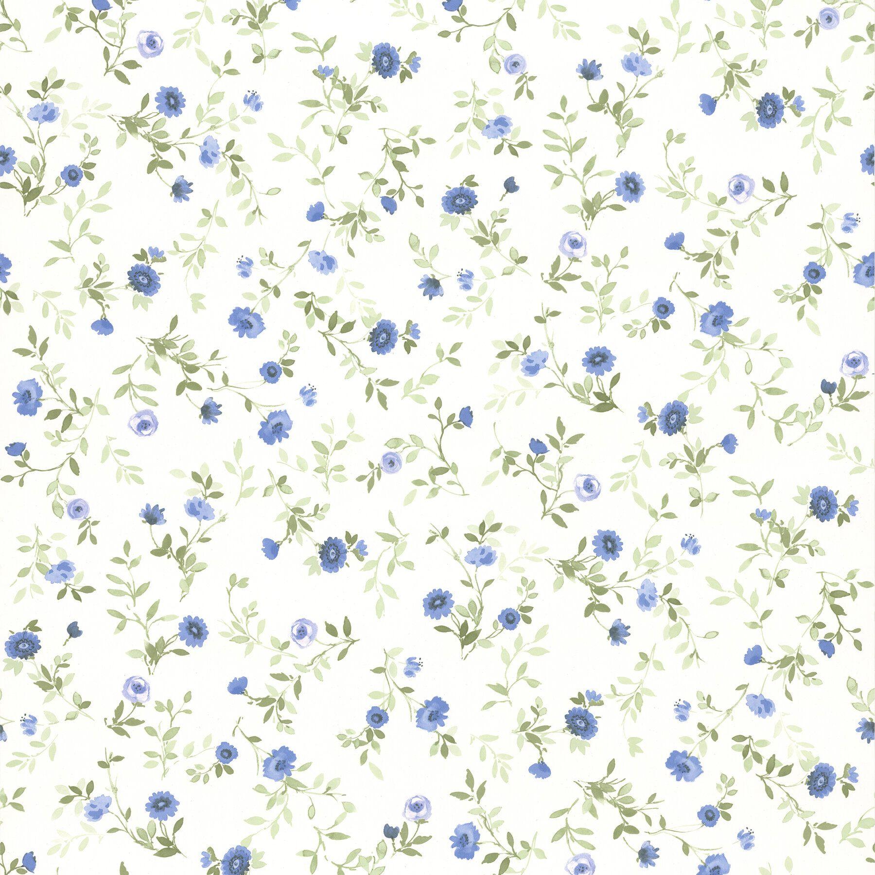 1800x1800 August Grove Prescod 33' x 20.5 Floral Wallpaper