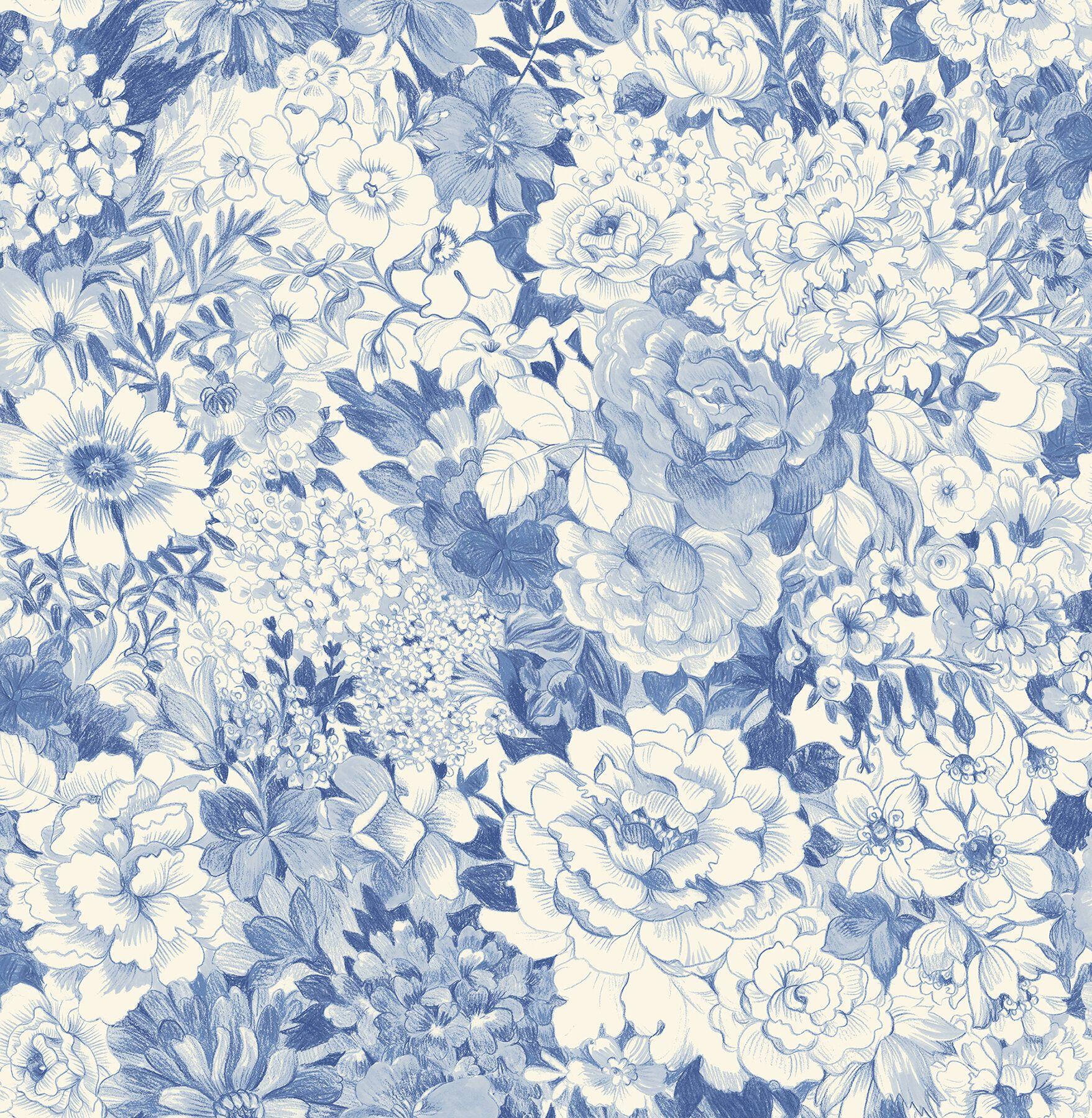 1757x1800 Charlton Home Lincya Garden 33' x 20.5 Floral Wallpaper