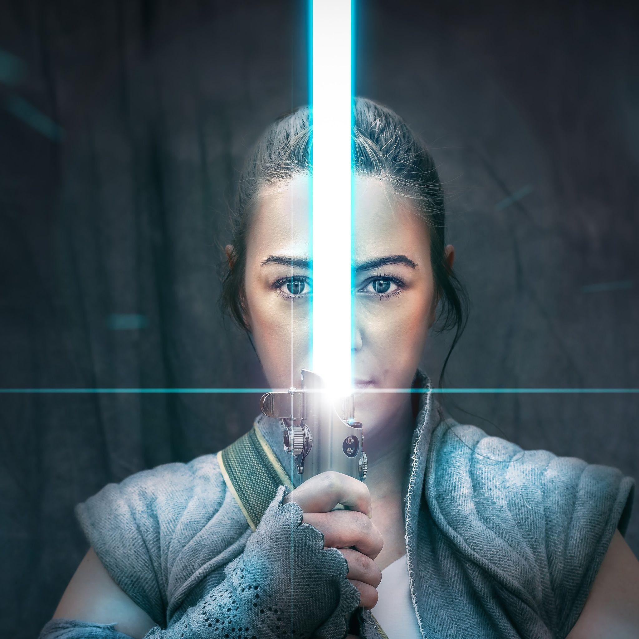 2048x2048 The Weapon Of A Jedi Knight Rey Cosplay iPad Air HD 4k
