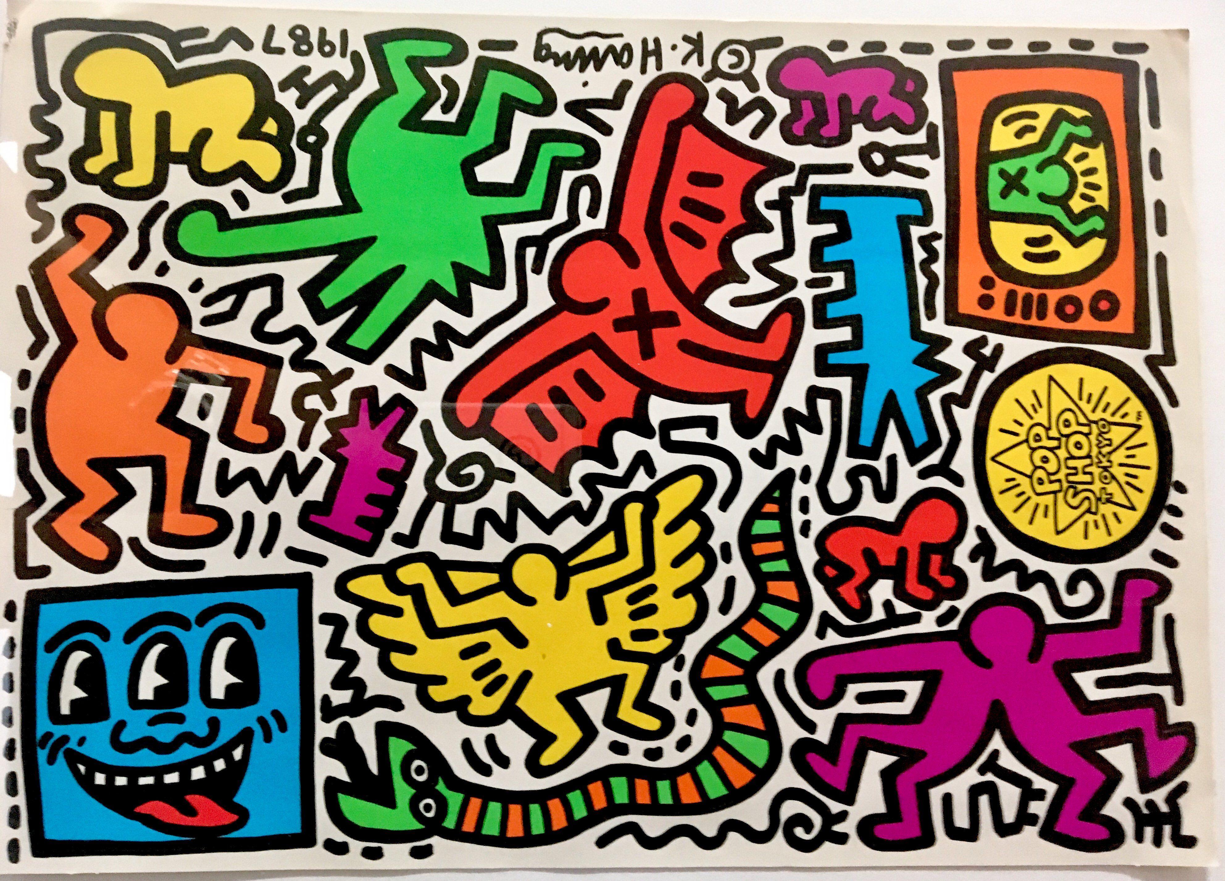 3969x2855 Keith Haring Vintage Pop Shop Tokyo Sticker Sheet, Haring Pop Shop Tokyo Wallpaper & Background Download