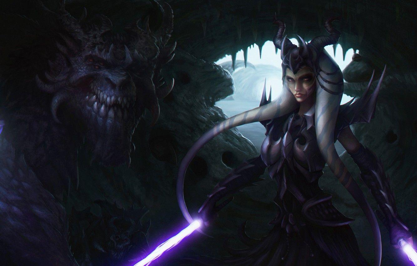 1332x850 Wallpaper star wars, fan art, lightsaber, jedi, Ahsoka Tano
