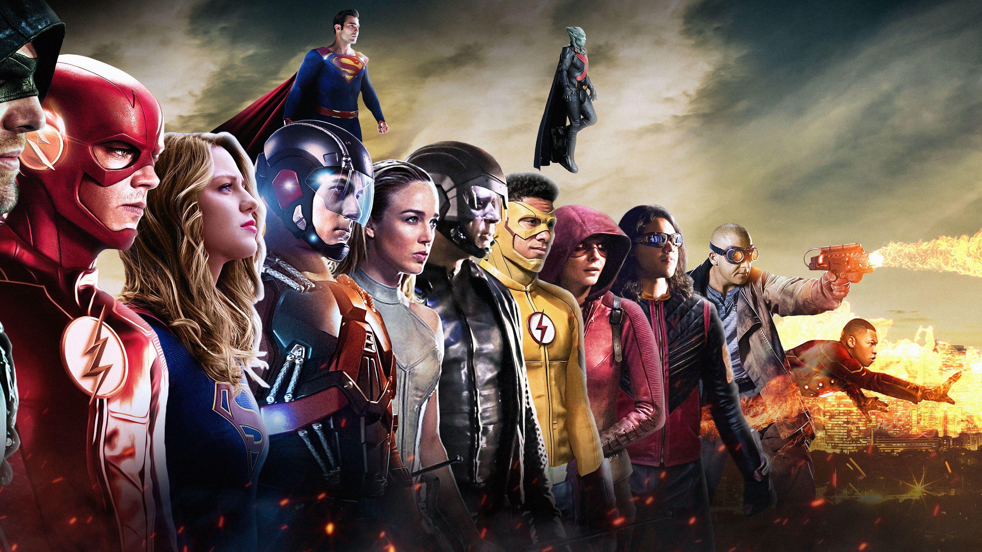3840x2160 Free download Dc Cw All Superheroes tv shows wallpaper superman